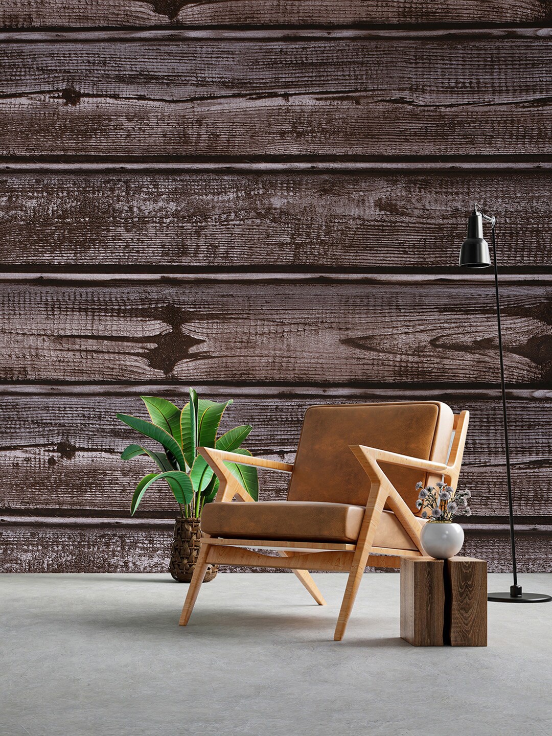 

Bonhomie Wallopedia Printed Decorative Wall Sticker Wallpaper, Brown