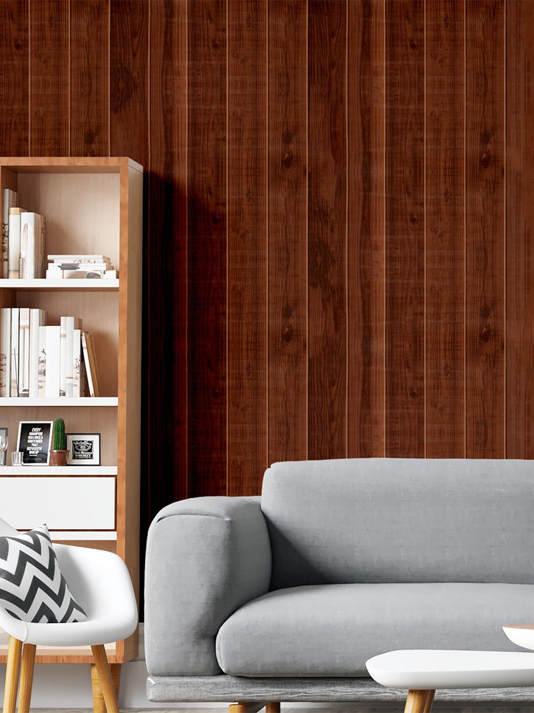 

Bonhomie Brown Wood Pattern Self Adhesive Wall Sticker Wallpaper