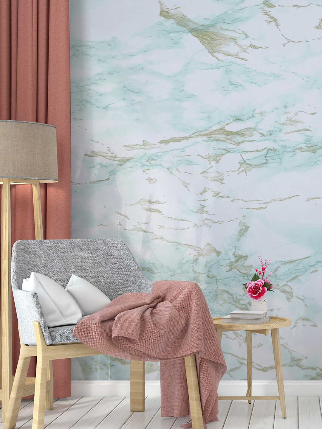 

Bonhomie Blue Abstract Wall Sticker Wallpaper