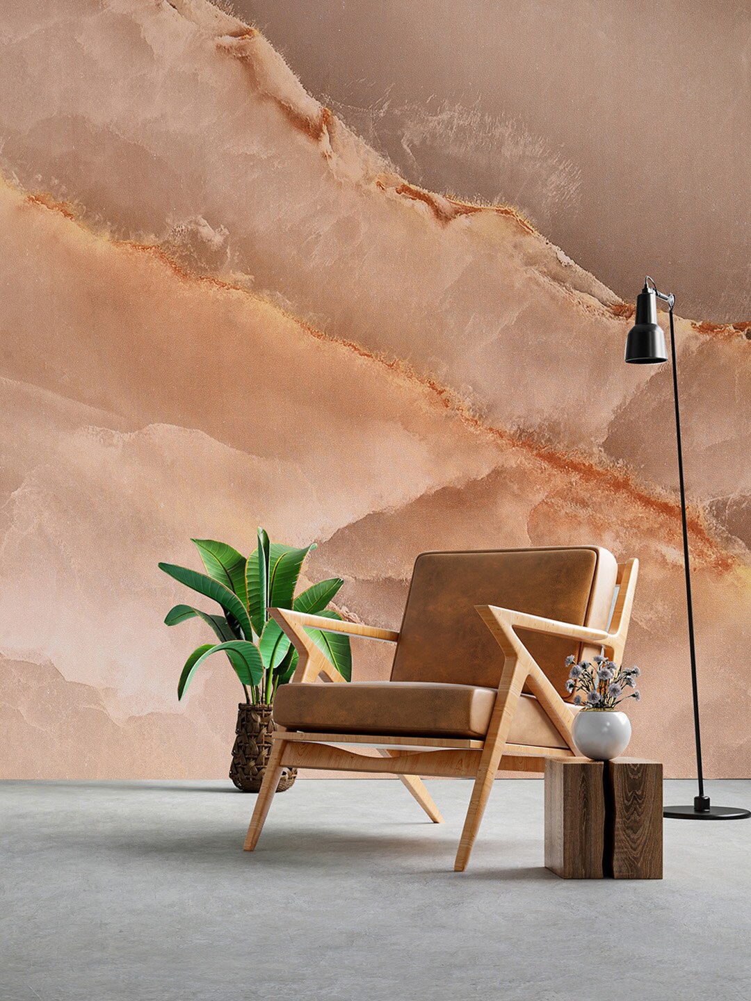 

Bonhomie Printed Wall Sticker Wallpapers, Brown