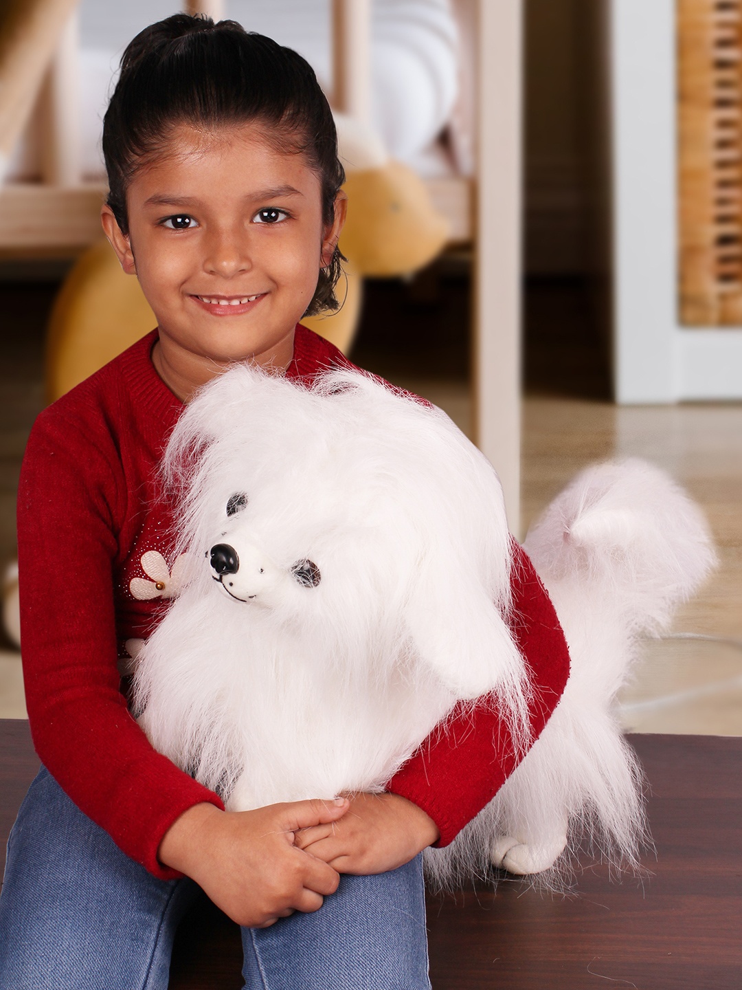 

DukieKooky Kids Pomerarian Dog Soft Toy, Cream