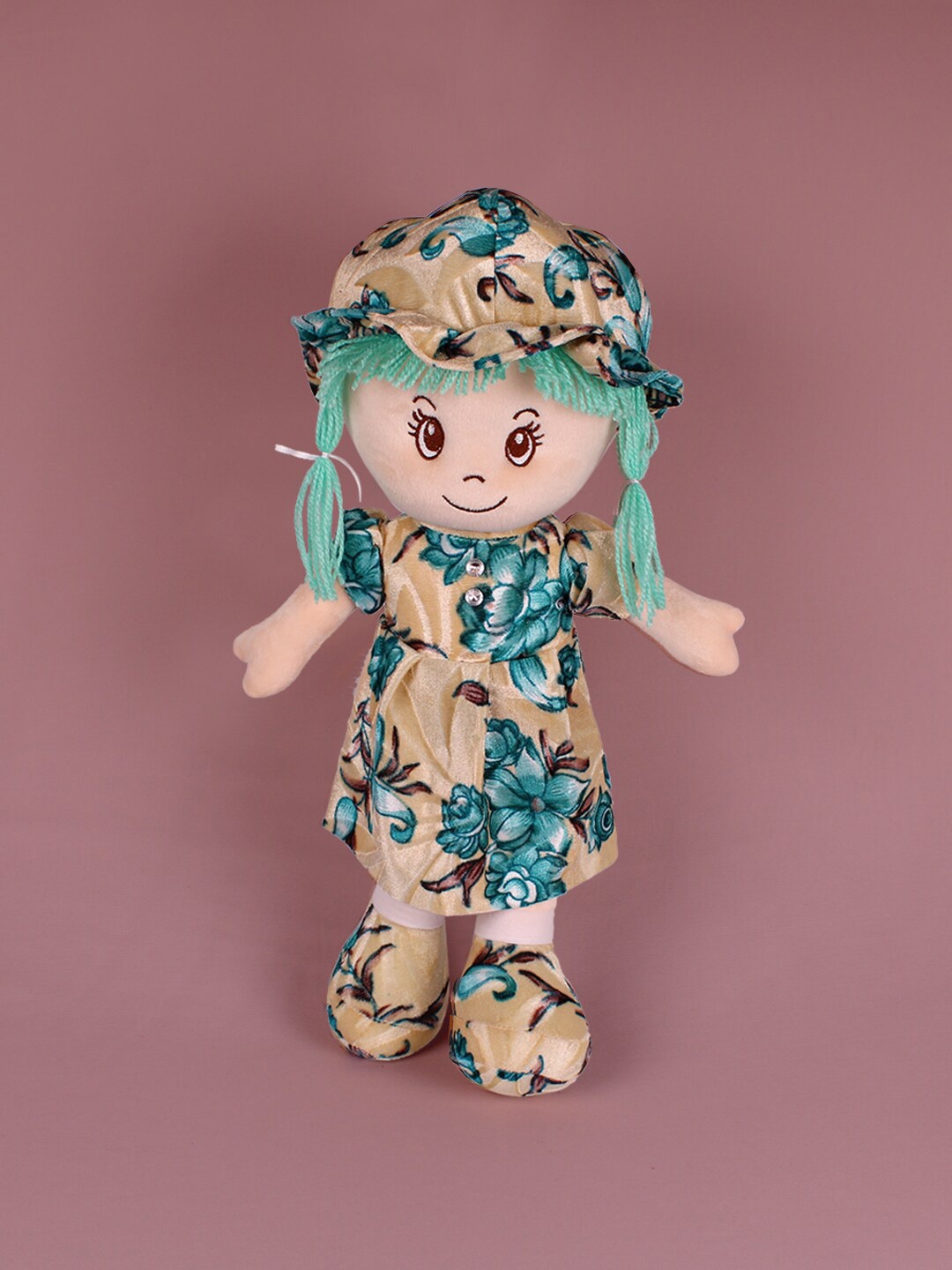 

DukieKooky Kids Flower Printed Doll Soft Toys, Blue