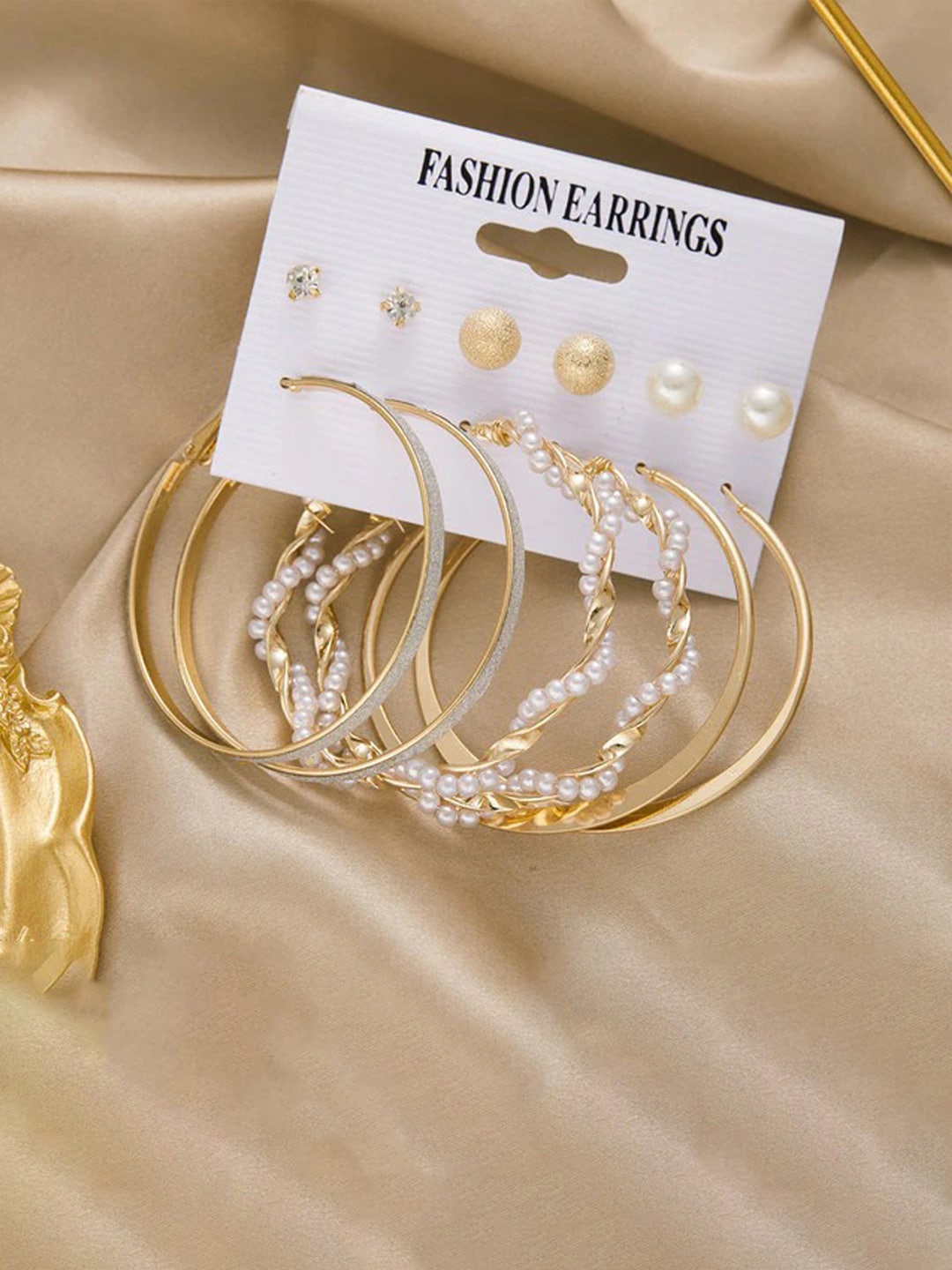 

Jewels Galaxy Pack Of 6 Gold-Plated Contemporary Earrings