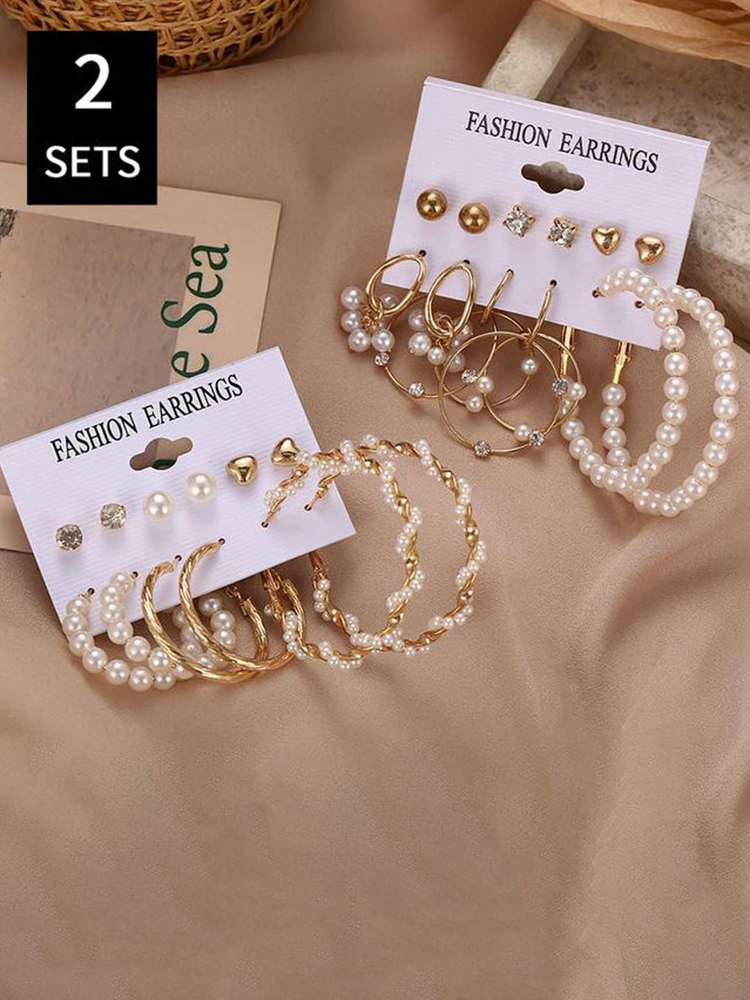 

Jewels Galaxy Pack Of 6 Contemporary Studs Earrings, White