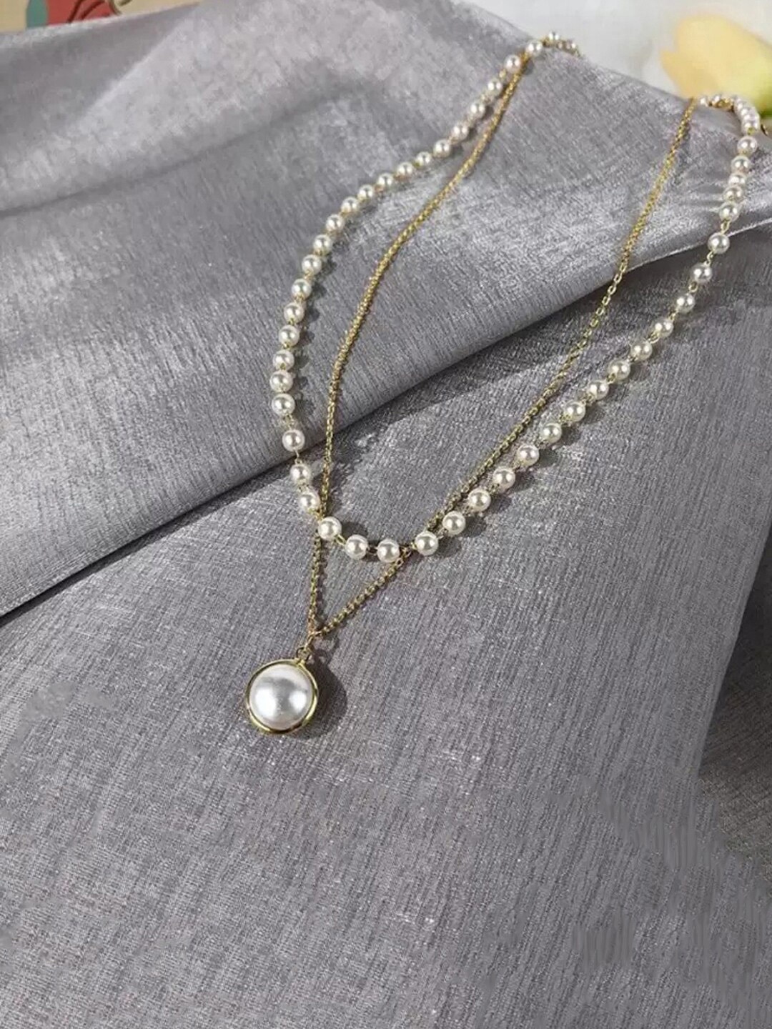 

Jewels Galaxy Set Of 2 Silver & Gold-Plated Pearls Necklace, White