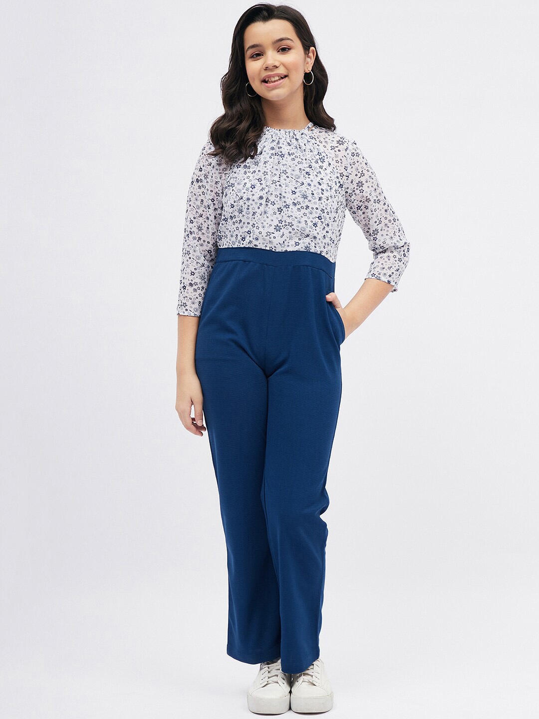 

luyk Girls Printed Basic Jumpsuit, Teal