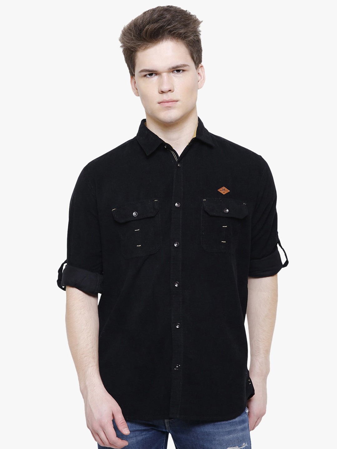 

Kuons Avenue Men Smart Slim Fit Cotton Casual Shirt, Black
