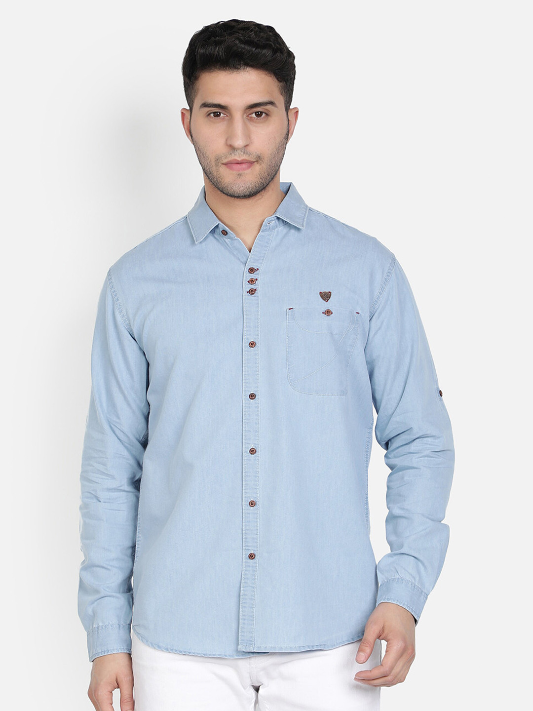

Kuons Avenue Men Smart Slim Fit Cotton Casual Shirt, Blue