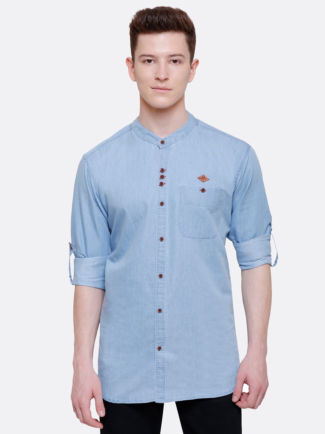 

Kuons Avenue Men Smart Slim Fit Cotton Casual Shirt, Blue