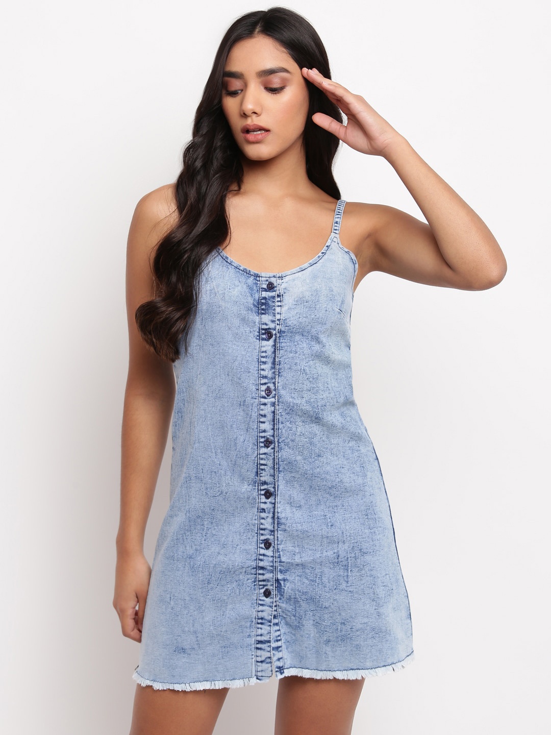 

TALES & STORIES Sleeveless Sheath Mini Dress, Blue