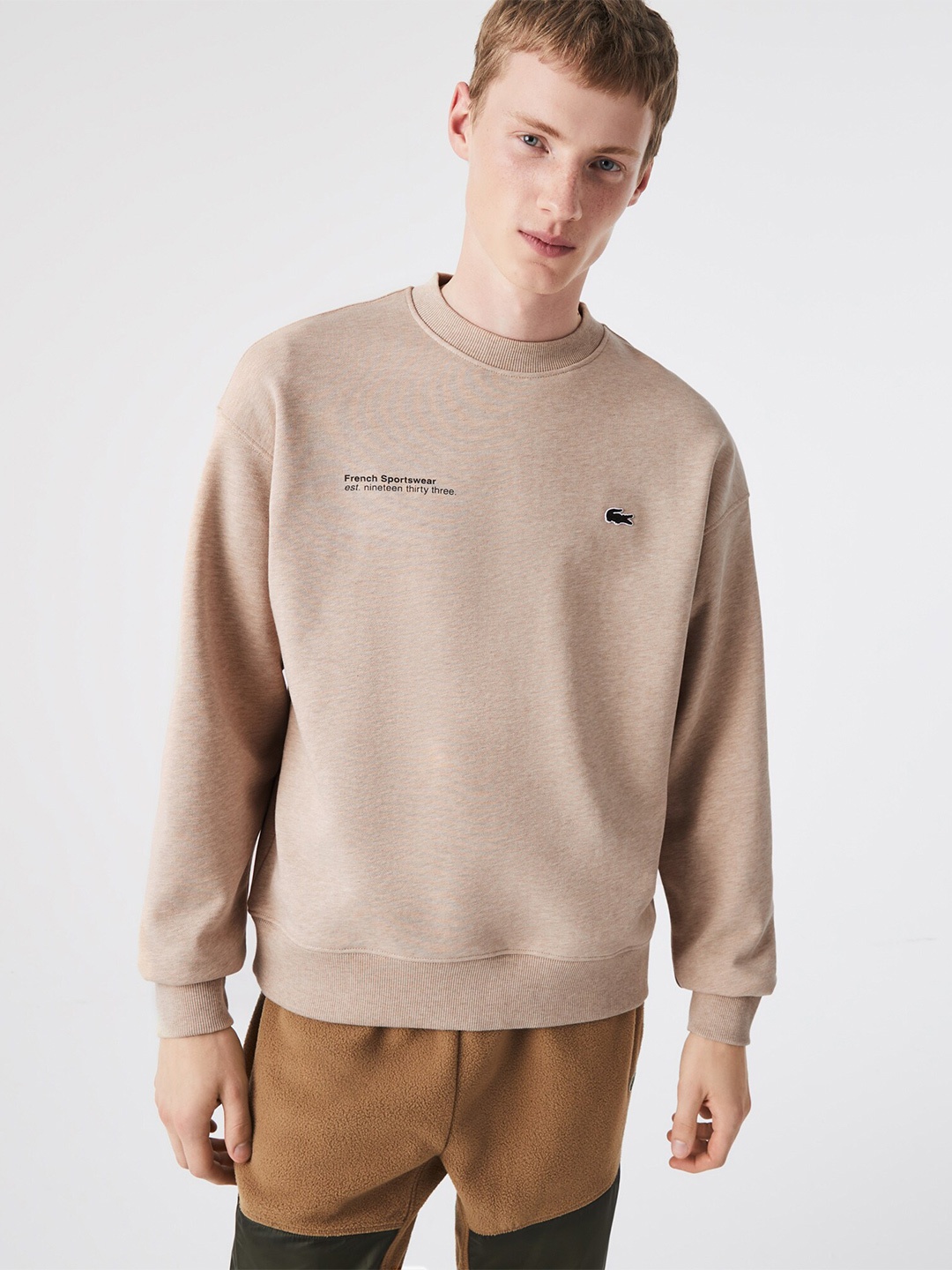 

Lacoste Men Cotton Round Neck Sweatshirt, Beige