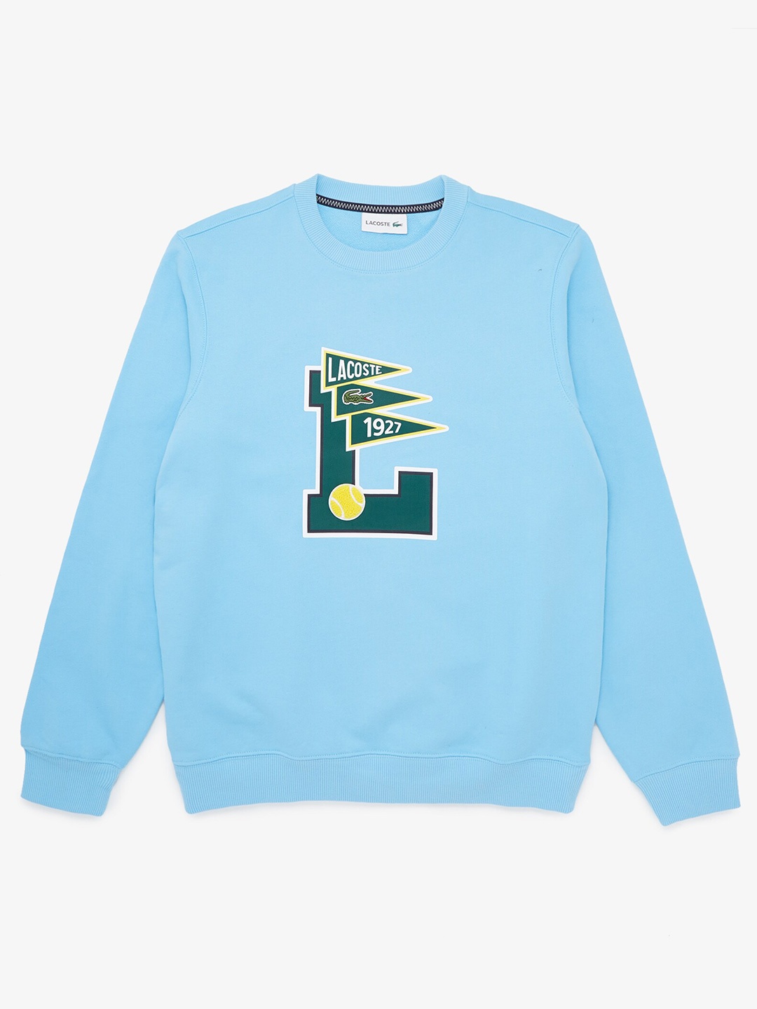 

Lacoste Men Printed Cotton Round Neck Sweatshirt, Turquoise blue