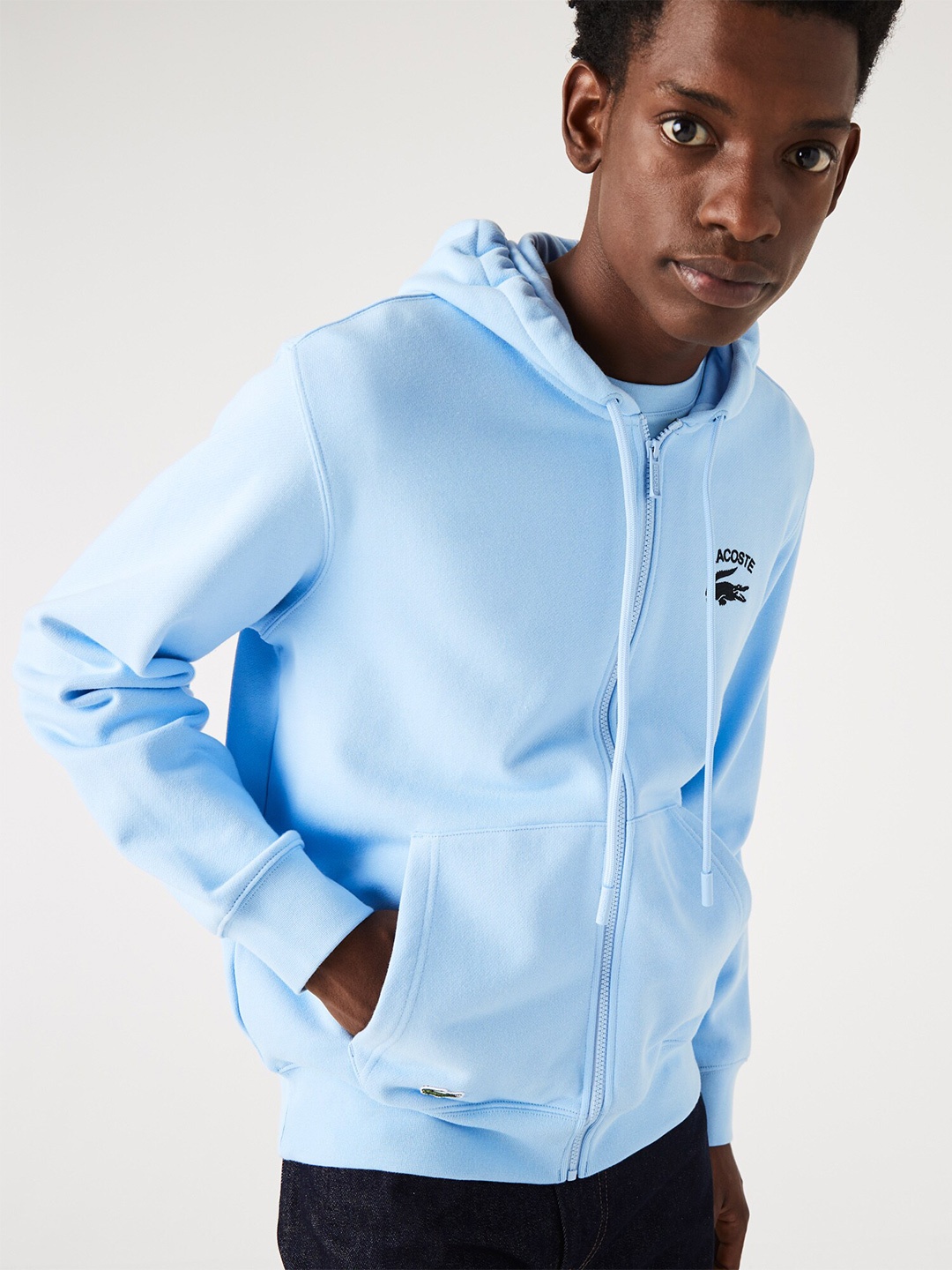 

Lacoste Men Hooded Cotton Long Sleeves Sweatshirt, Turquoise blue