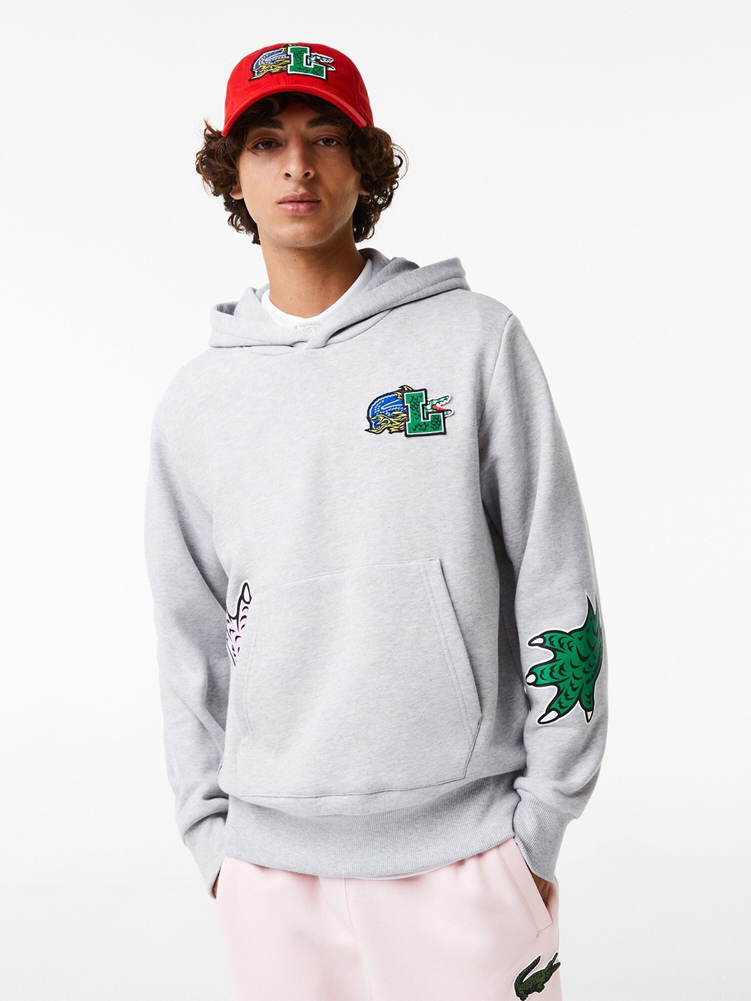 

Lacoste Men Hooded Cotton Long Sleeves Sweatshirt, Grey