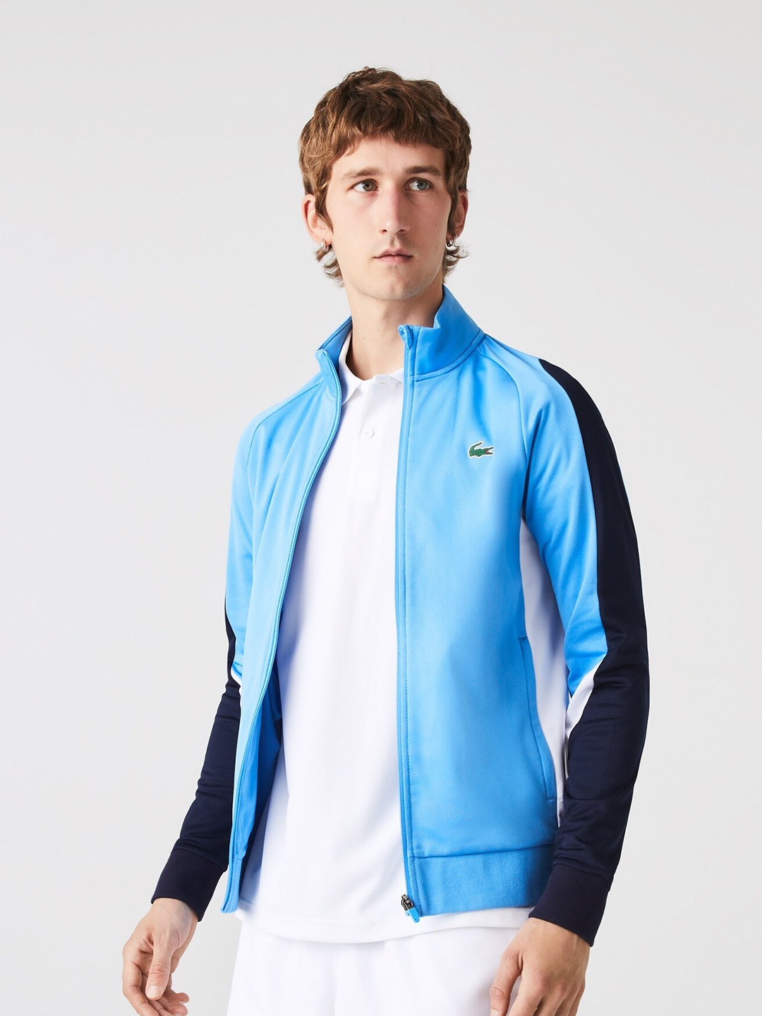 

Lacoste Men Colourblocked Long Sleeves Sweatshirt, Turquoise blue