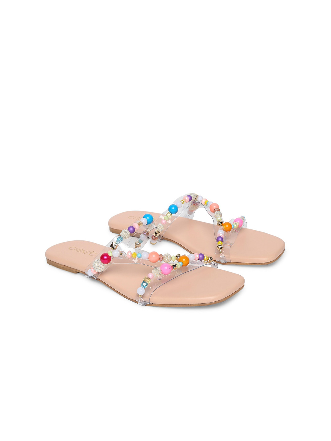 

CHINI C Women Embellished Open Toe Flats, Pink