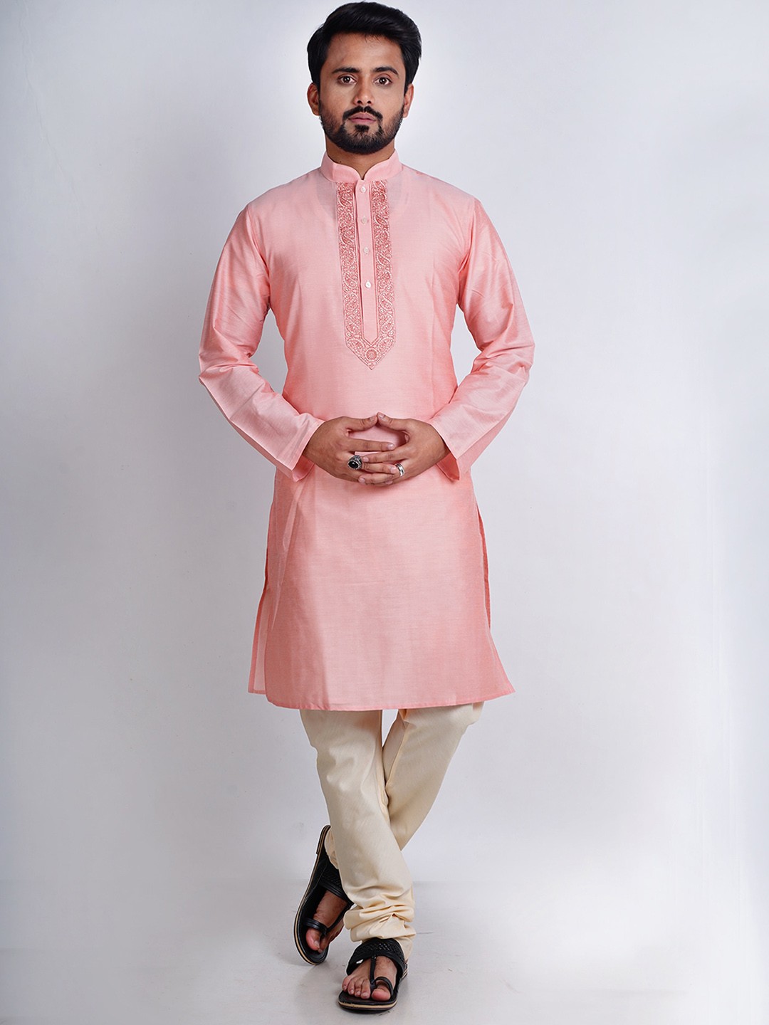 

HERE&NOW Men Pink Kurta