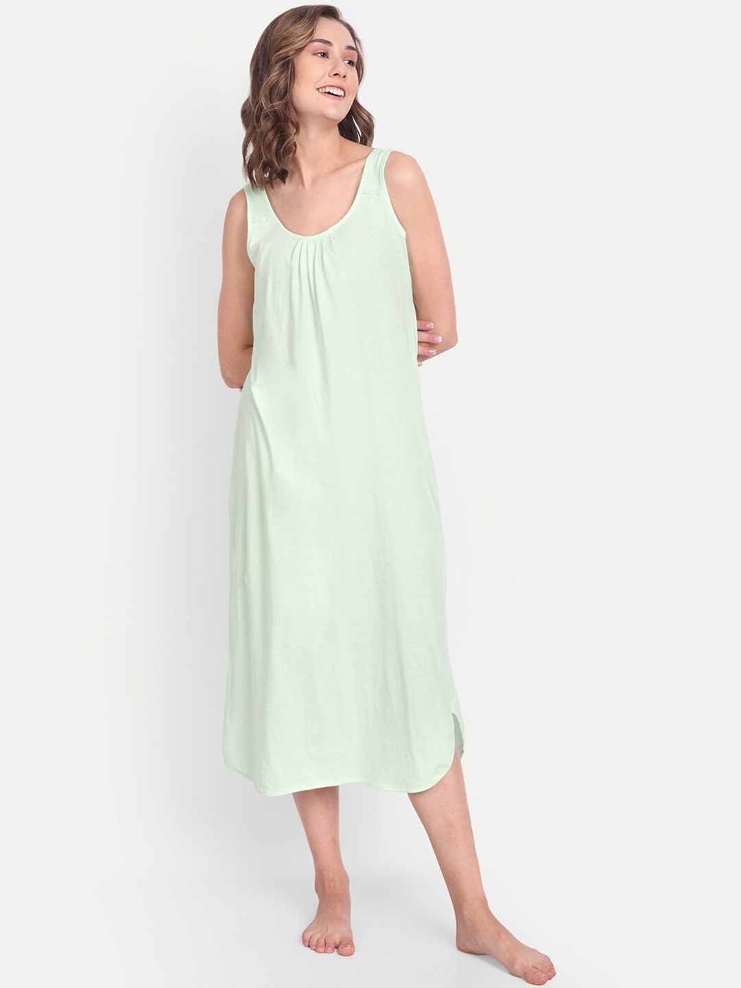 

BLAZON Pure Cotton Lace Patchwork Slip, Sea green