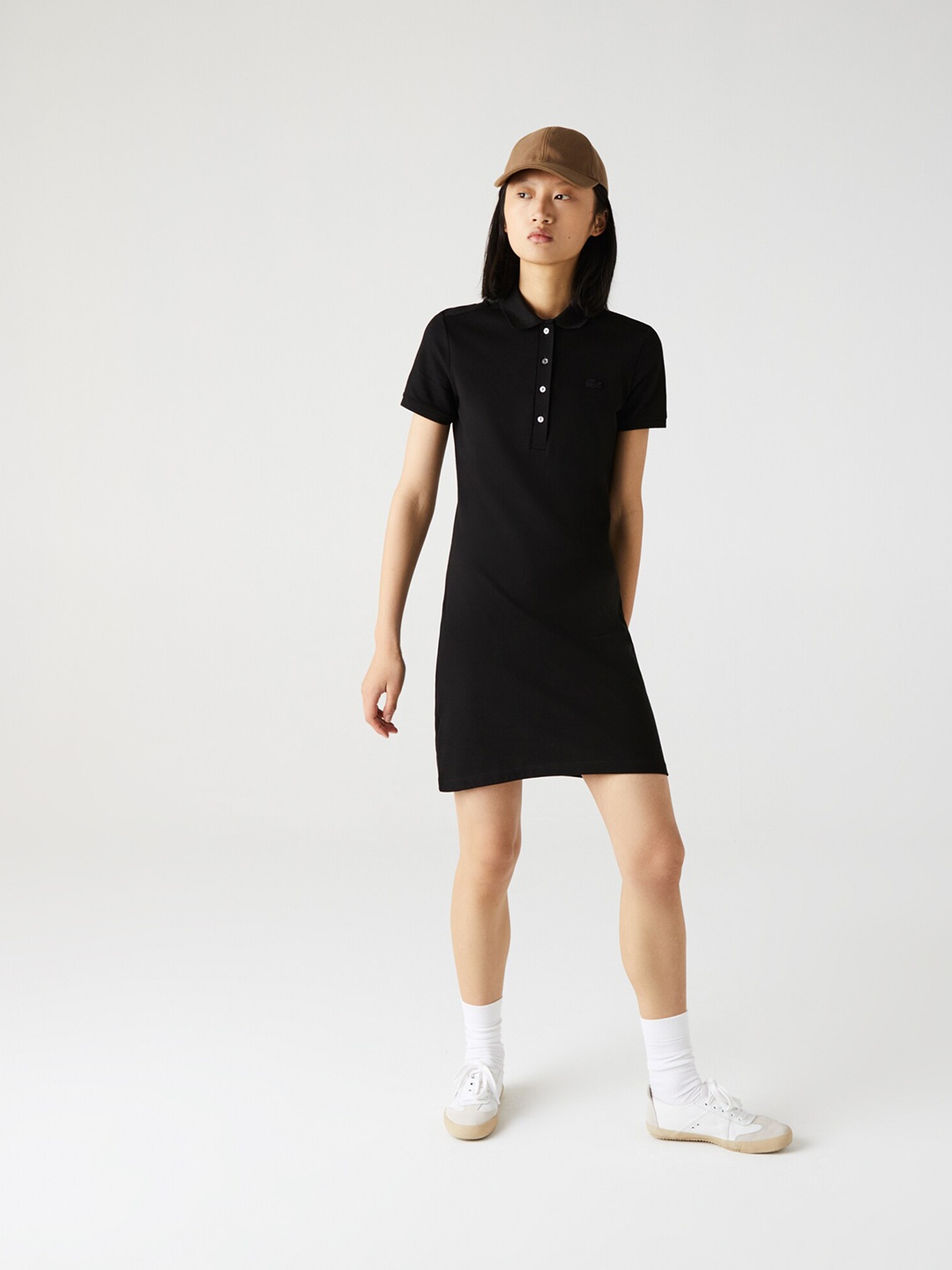 

Lacoste Shirt Collar T-shirt Dress, Black