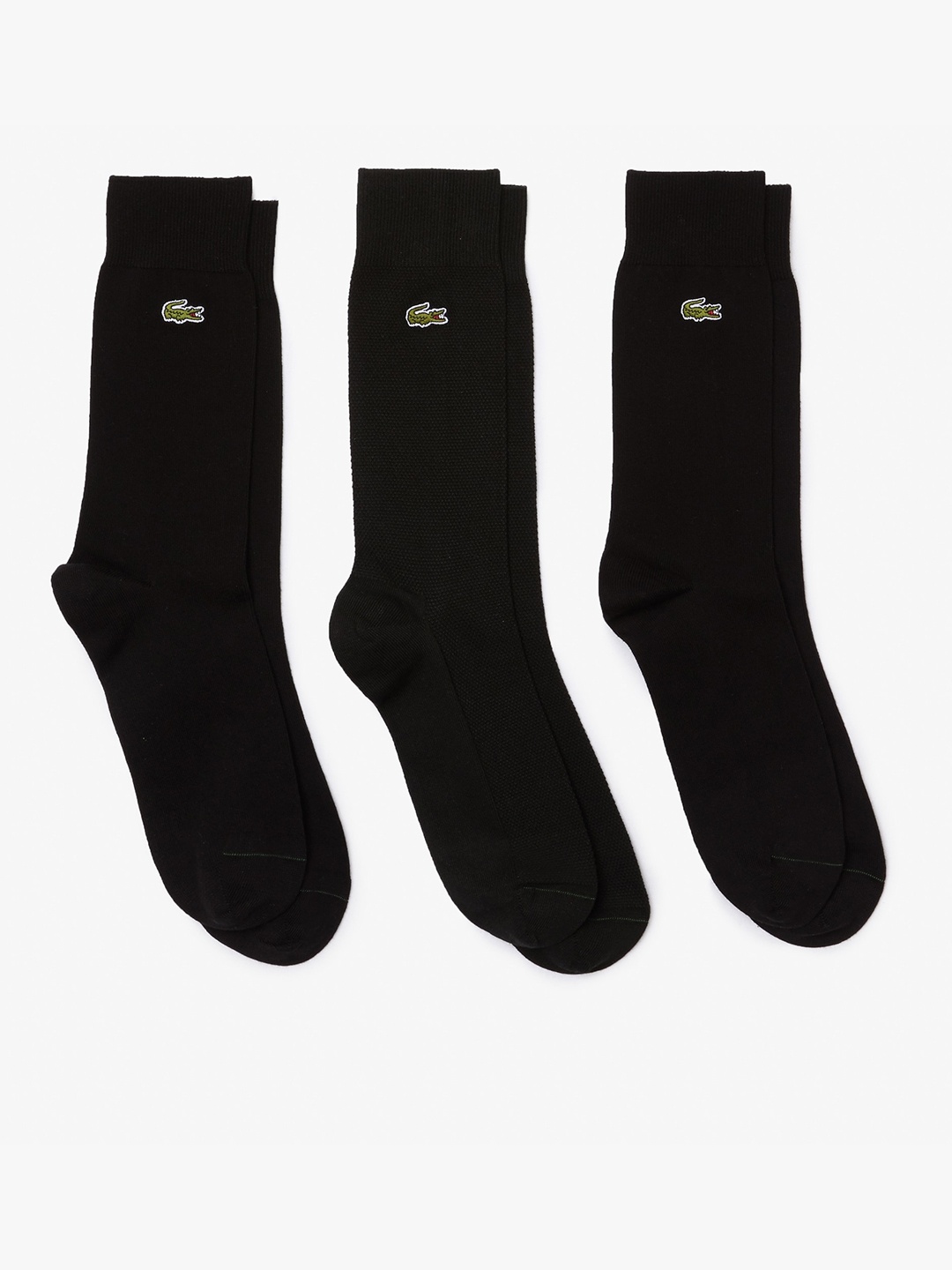 

Lacoste Men Pack Of 3 Calf-Length Socks, Black