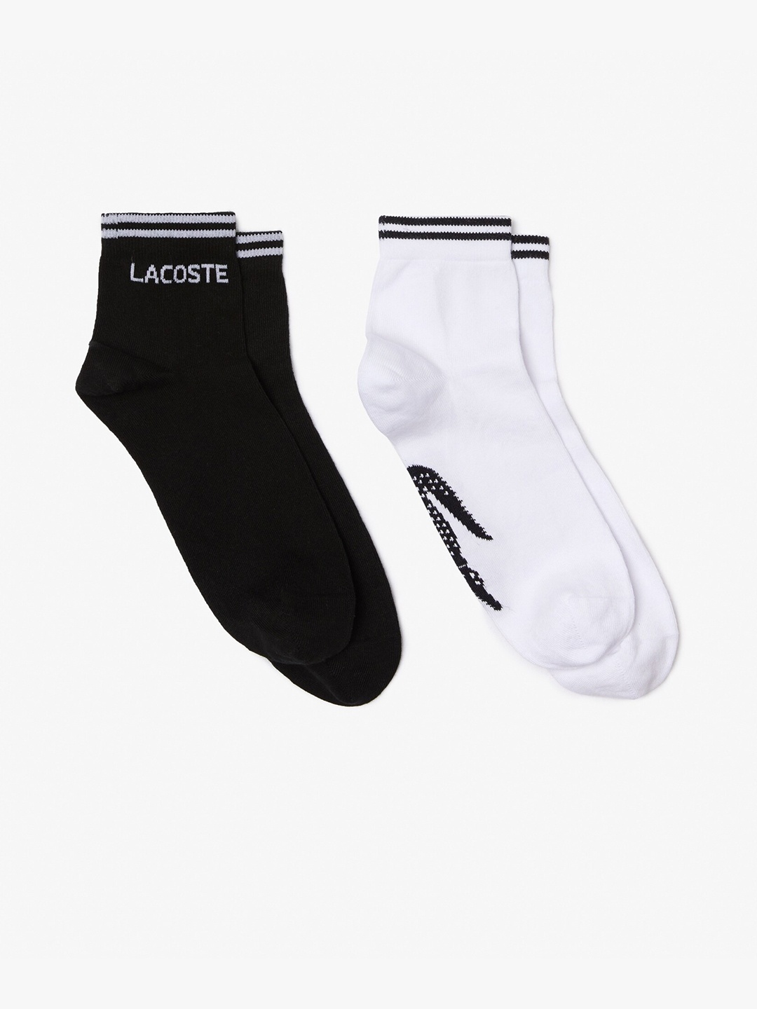 

Lacoste Men Pack Of 2 Ribbed Ankle Length Sports Socks, White