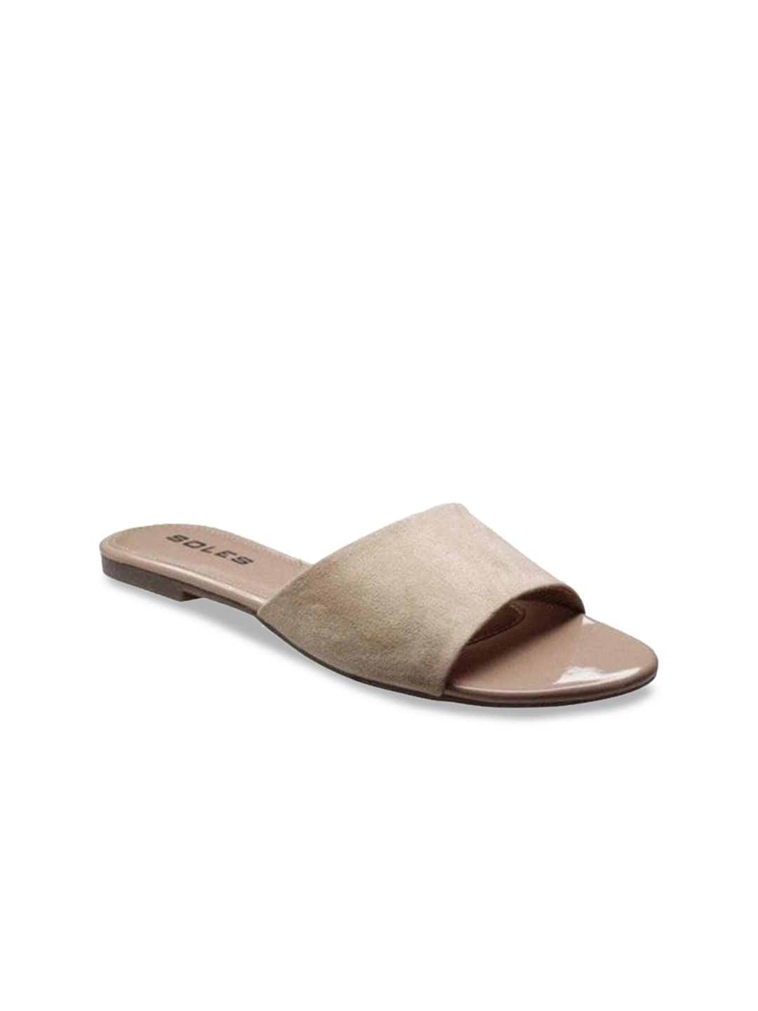 

SOLES Women Open Toe Flats, Beige
