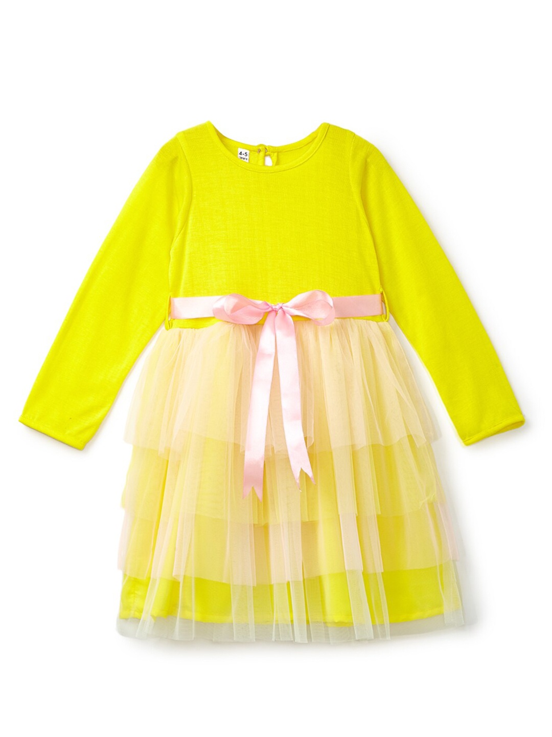 

YK Yellow Layered Net Dress