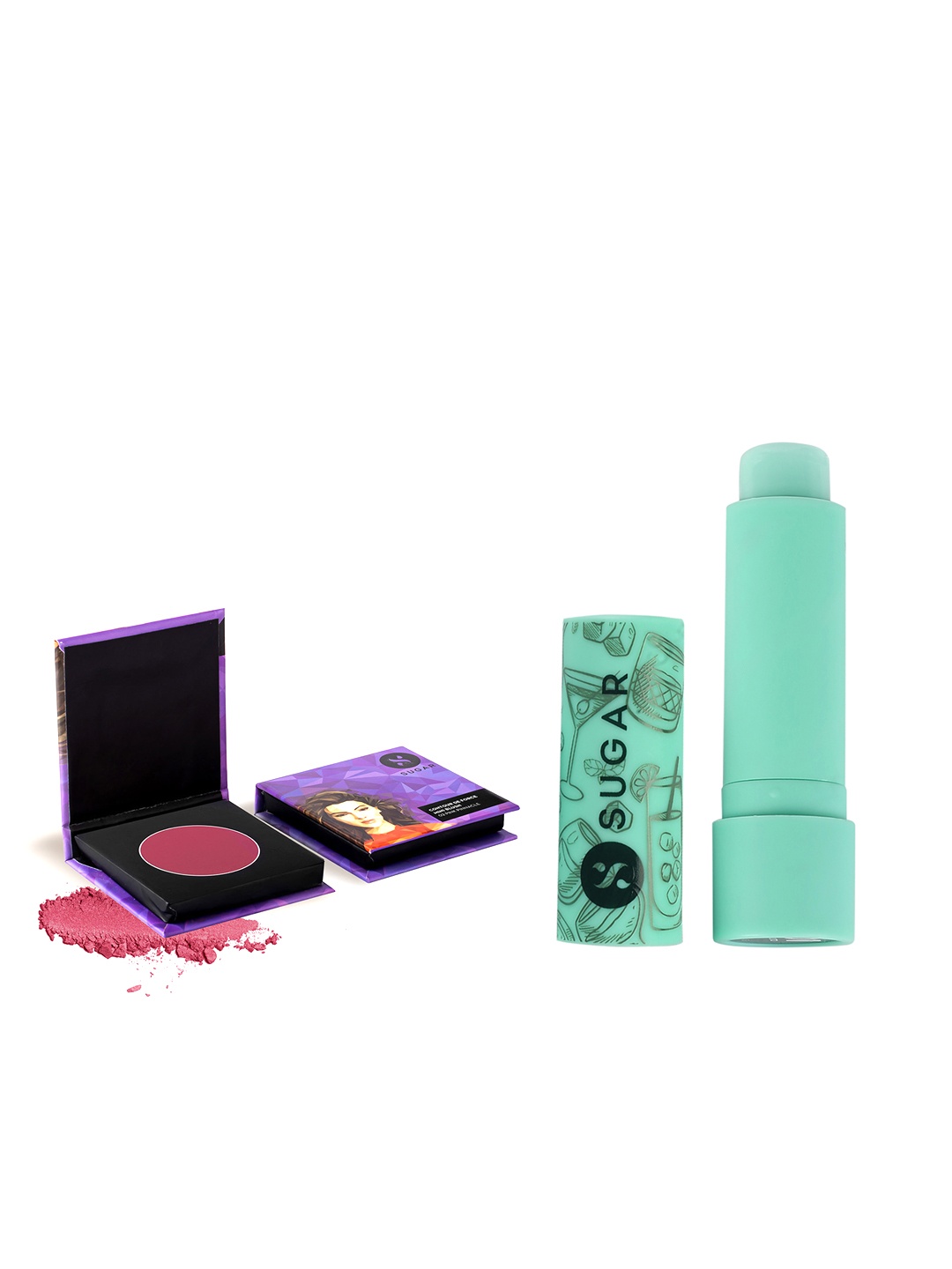 

SUGAR Set of Tipsy Lips Balm - Mojito 01 + Contour De Force Mini Blush - Pink Pinnacle 02, Rose