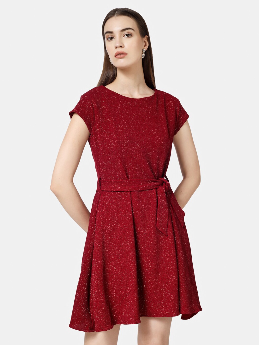 

Chanira La Parezza Pleated Round Neck Dress, Burgundy