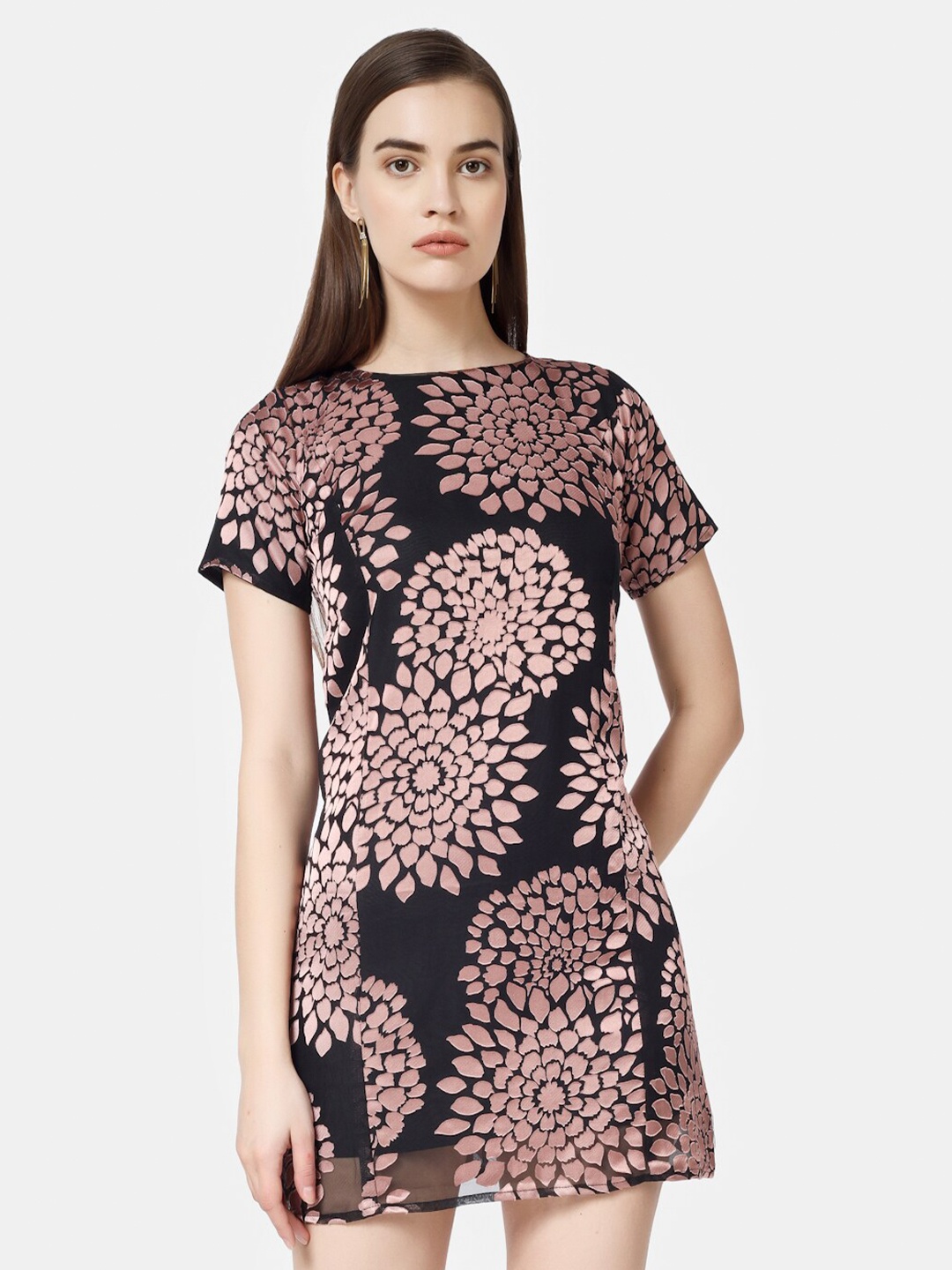 

Chanira La Parezza Printed Floral Sheath Mini Dress, Black