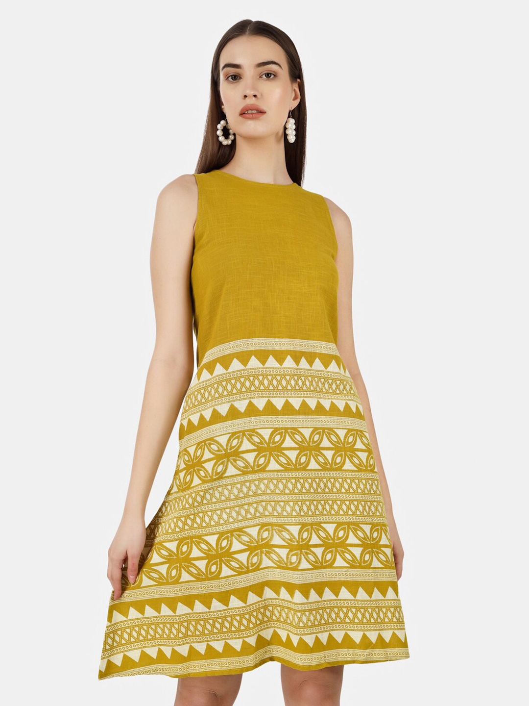 

Chanira La Parezza Printed Sleeveless A-Line Dress, Olive