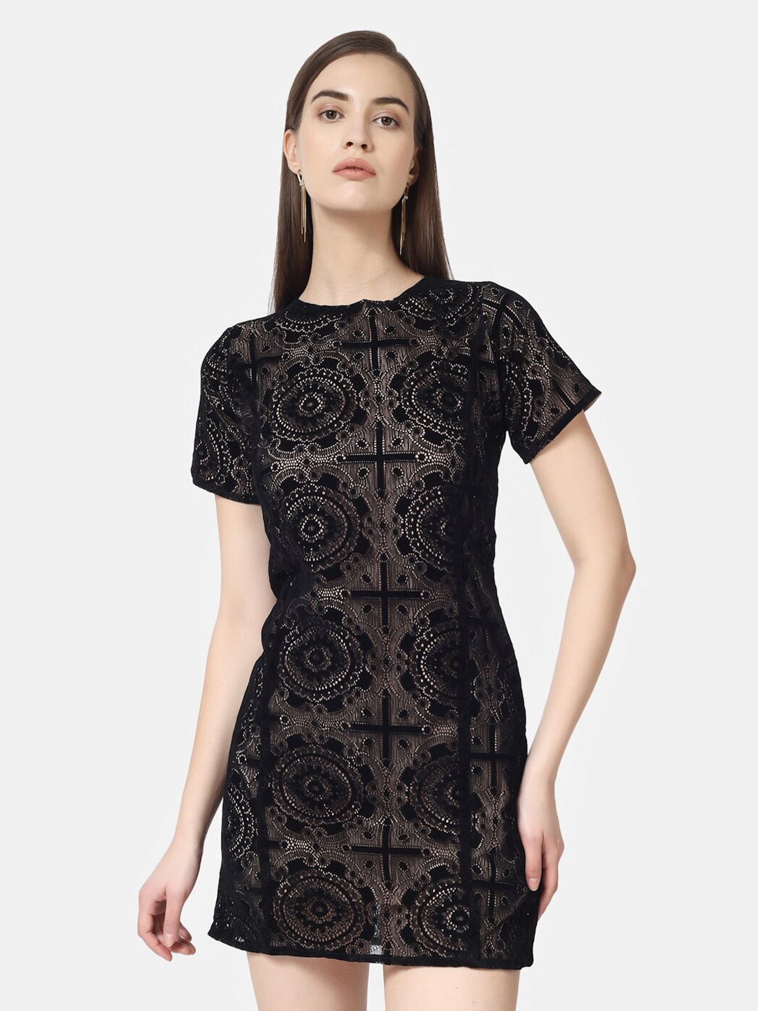 

Chanira La Parezza Self Design Sheath Mini Dress, Black