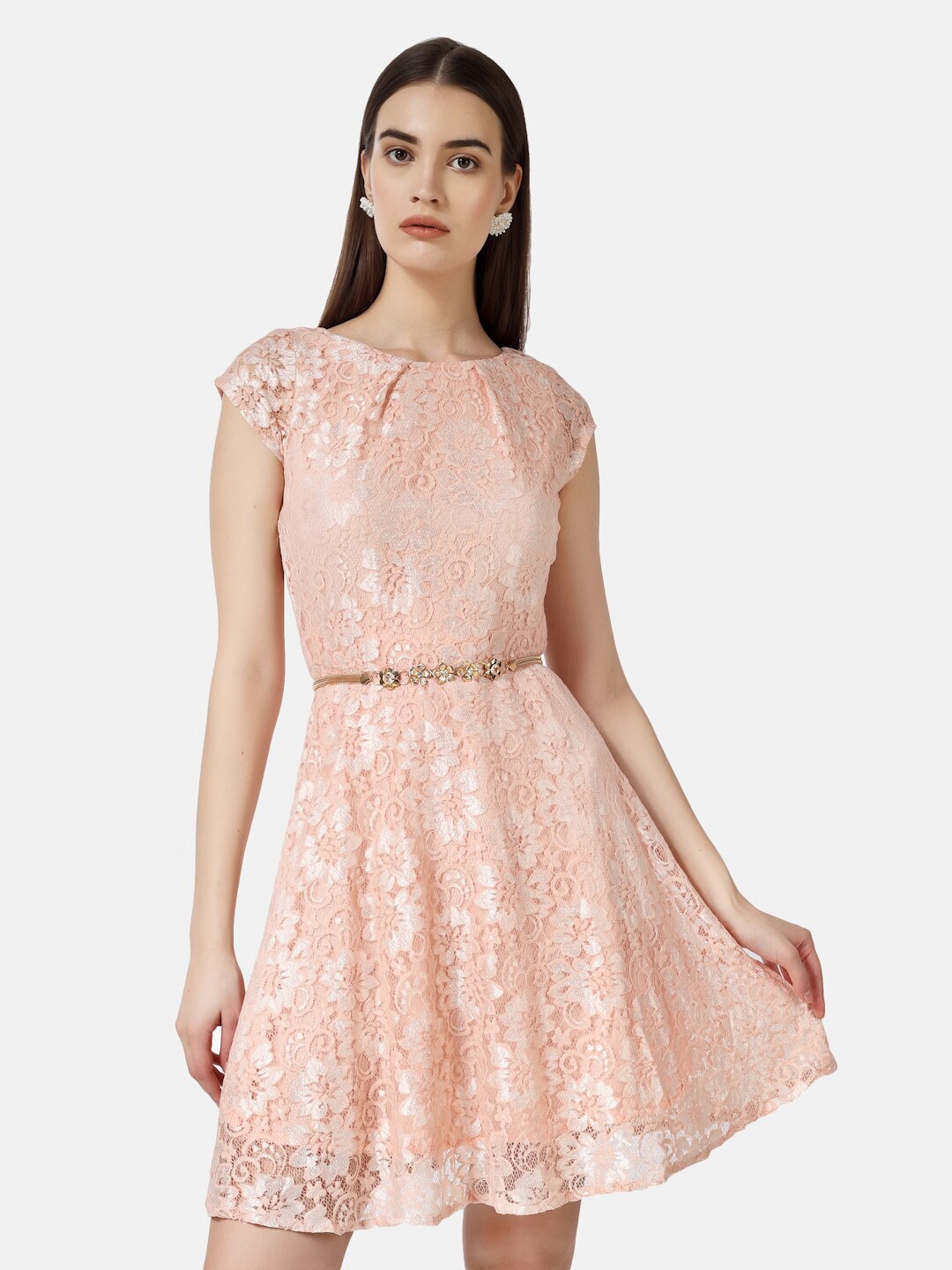 

Chanira La Parezza Boat Neck Fit And Flare Dress, Peach