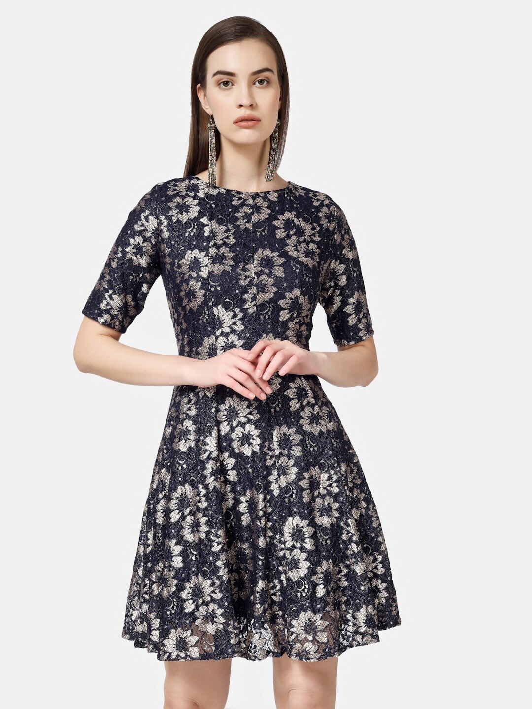 

Chanira La Parezza Boat Neck Fit And Flare Dress, Navy blue