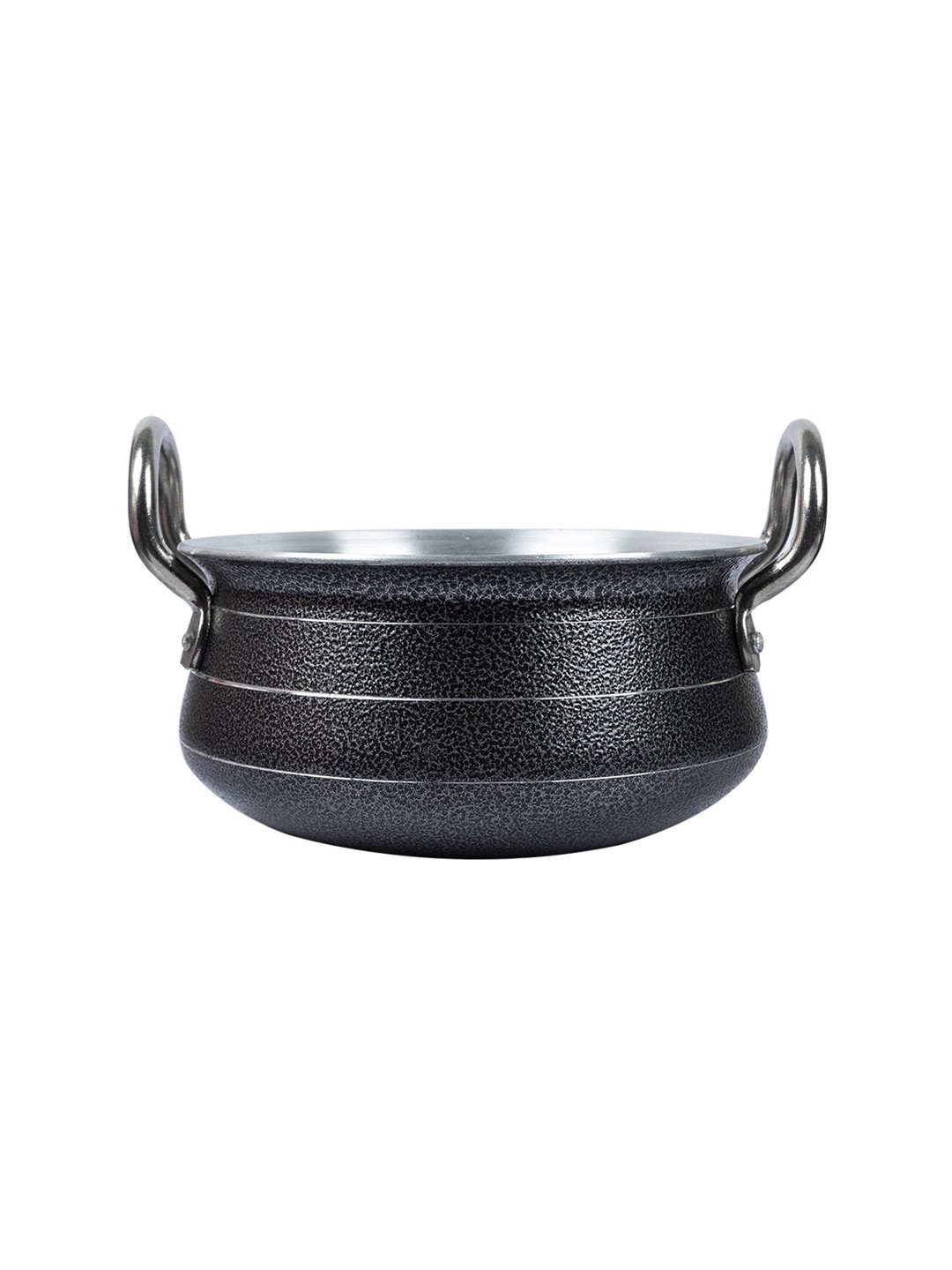 

MARKET99 Black Hammered Textured Aluminum Hard Anodized Handi Kadai - 2.10 Litre