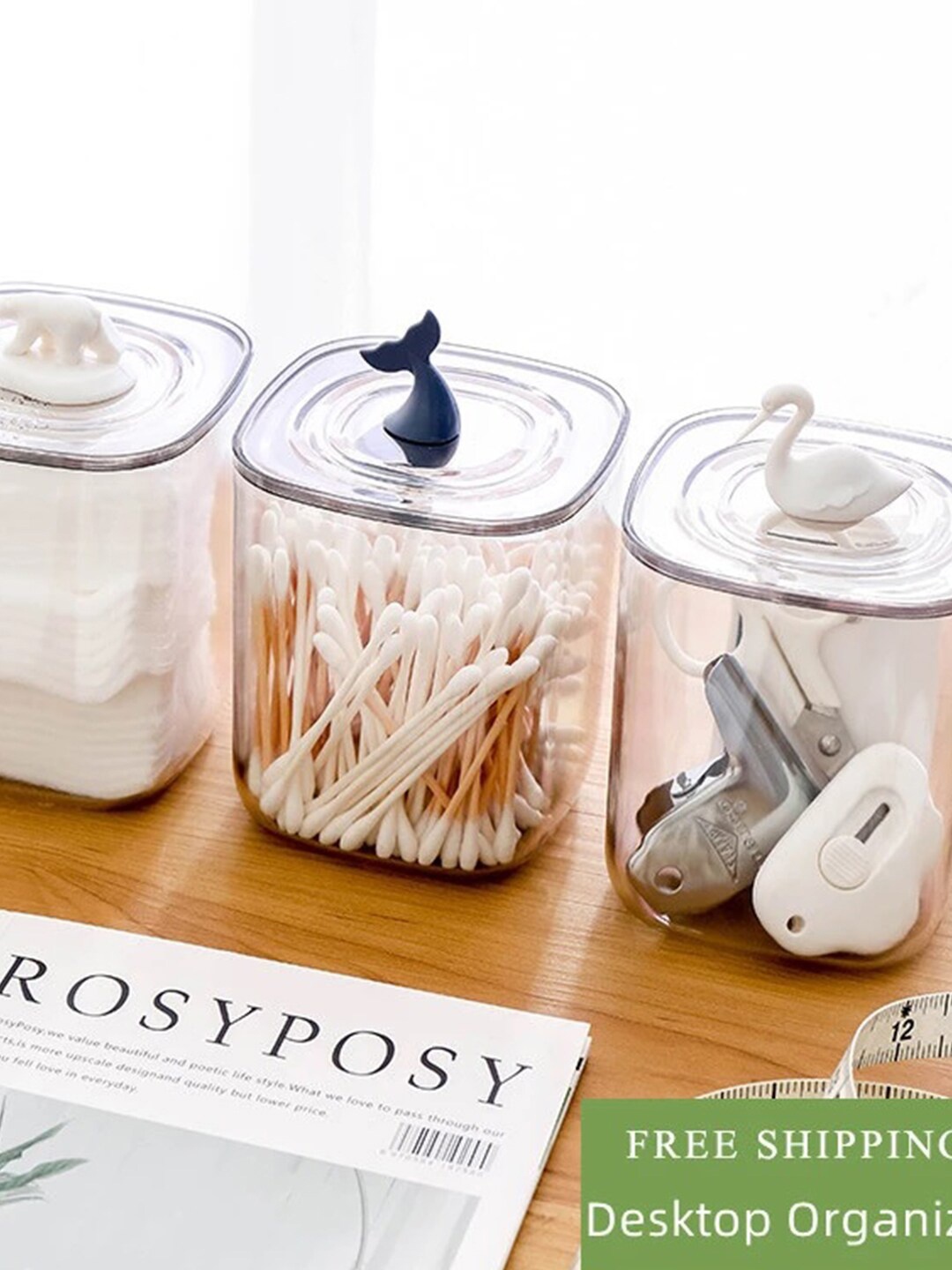 

MARKET99 Transparent Cuboid Cotton Box Holder