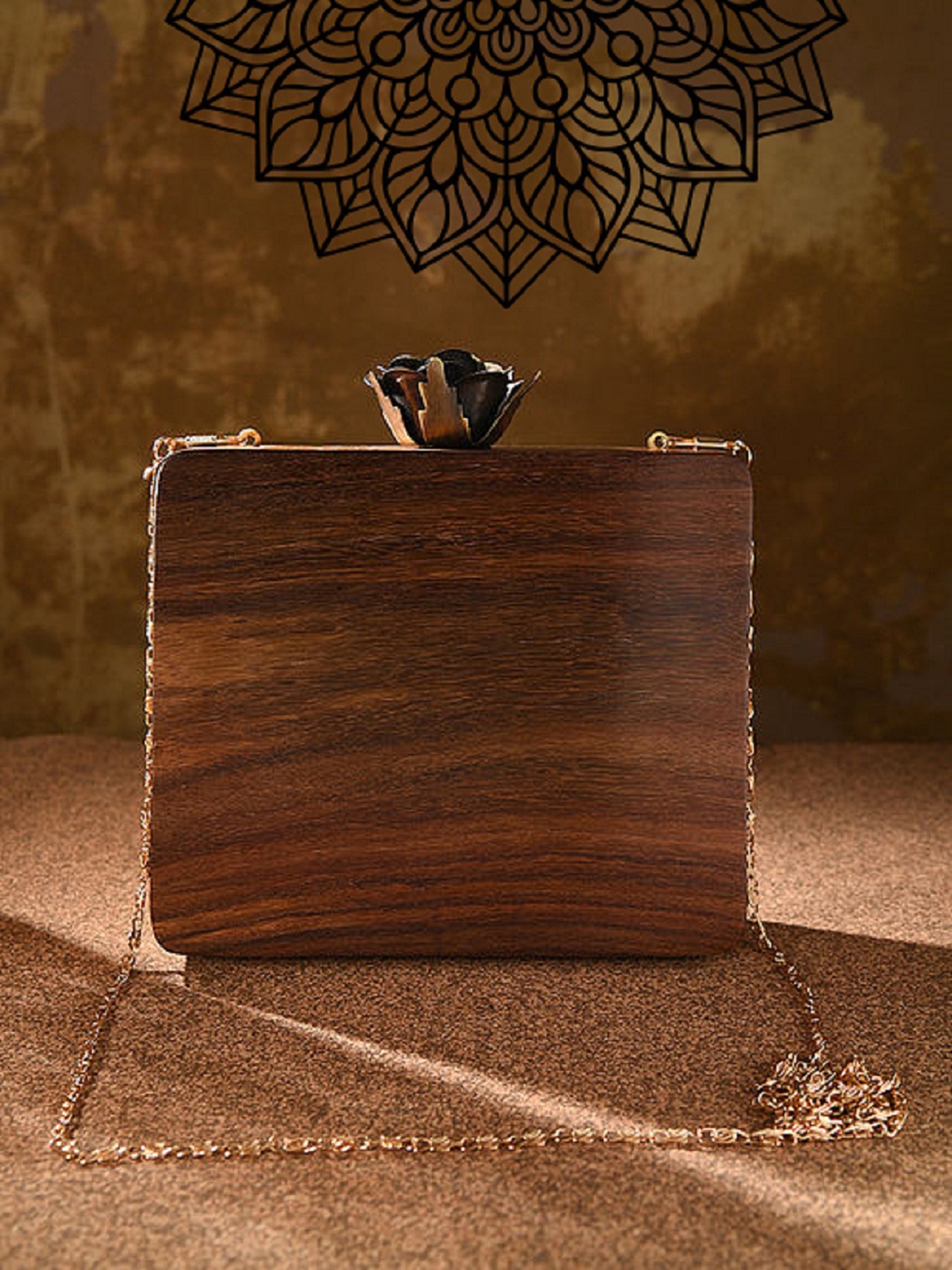 

Jalwa Art Box Clutch, Brown