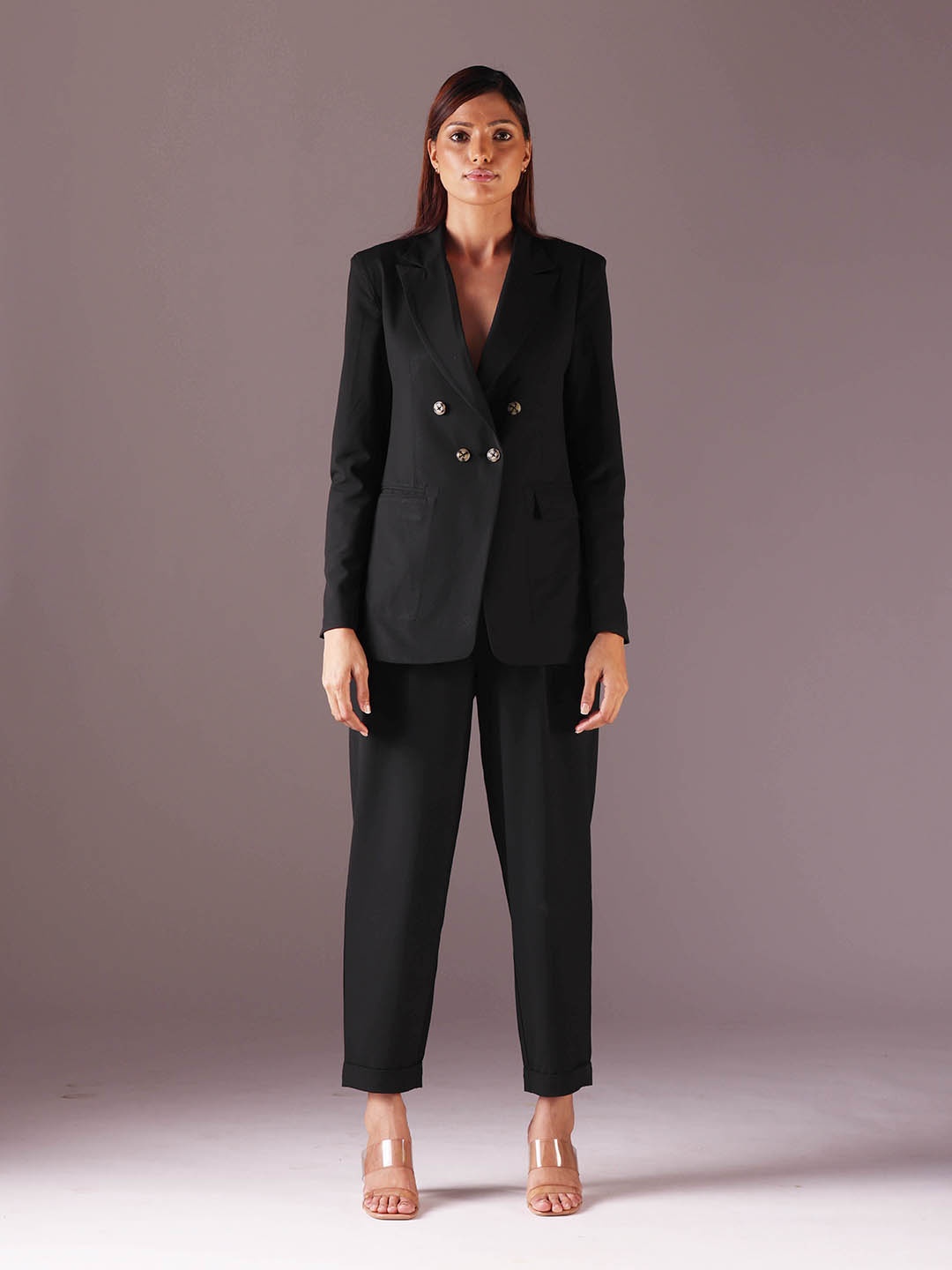 

KLAS NOBL Sophia Woman Double-Breasted Blazer, Black