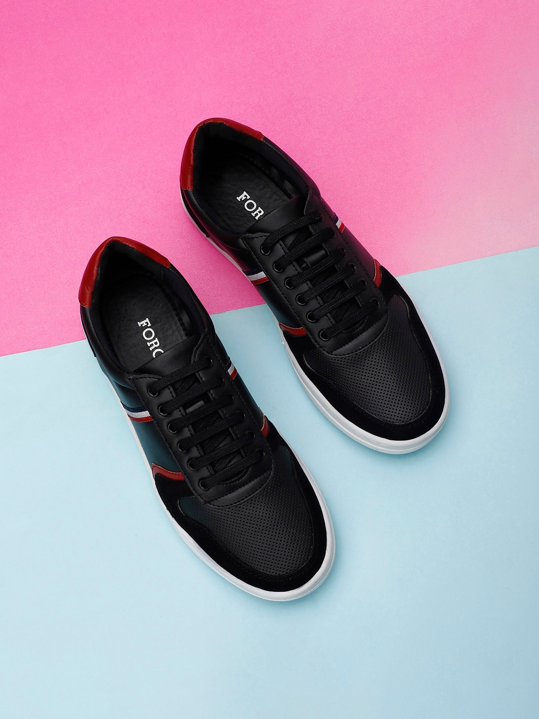 

Forca by Lifestyle Men Lace-Up Casual Sneakers, Black
