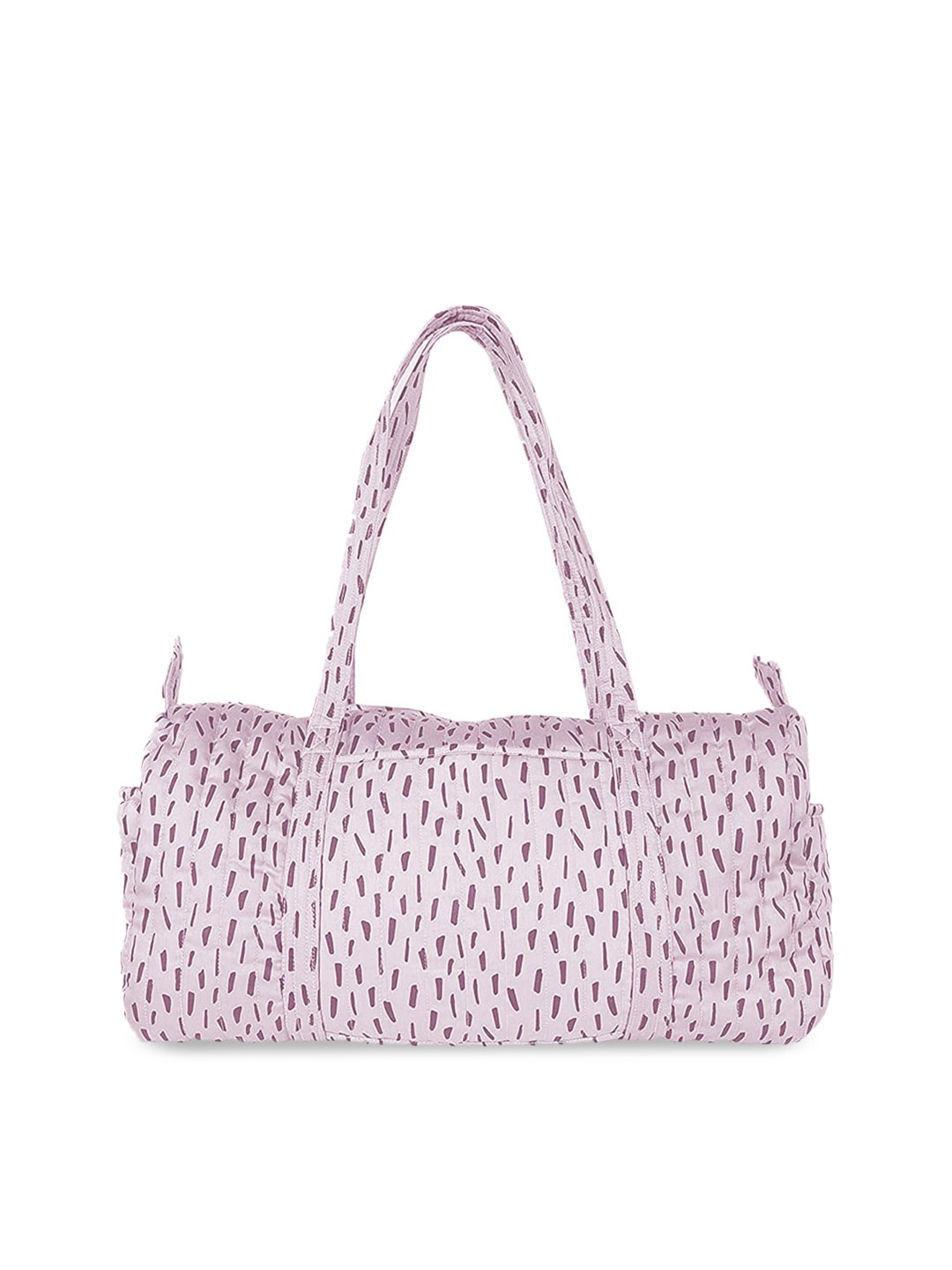 

Moms Home Kids Printed Lightweight Organic Cotton Duffel Diaper Bag, Pink