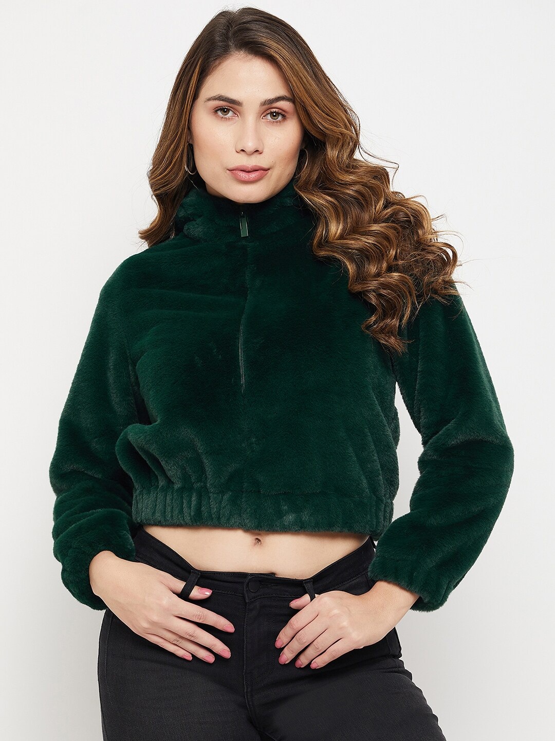 

Madame Women Plus Size Hooded Cotton Sweatshirt, Green