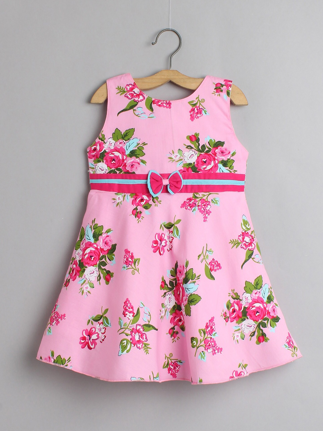 

The Magic Wand Girls Floral Printed A-Line Dress, Pink