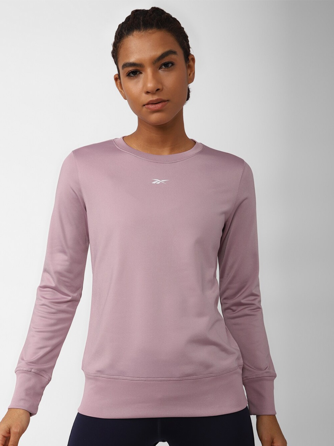 

Reebok Round Neck Pullover Sweatshirt, Purple