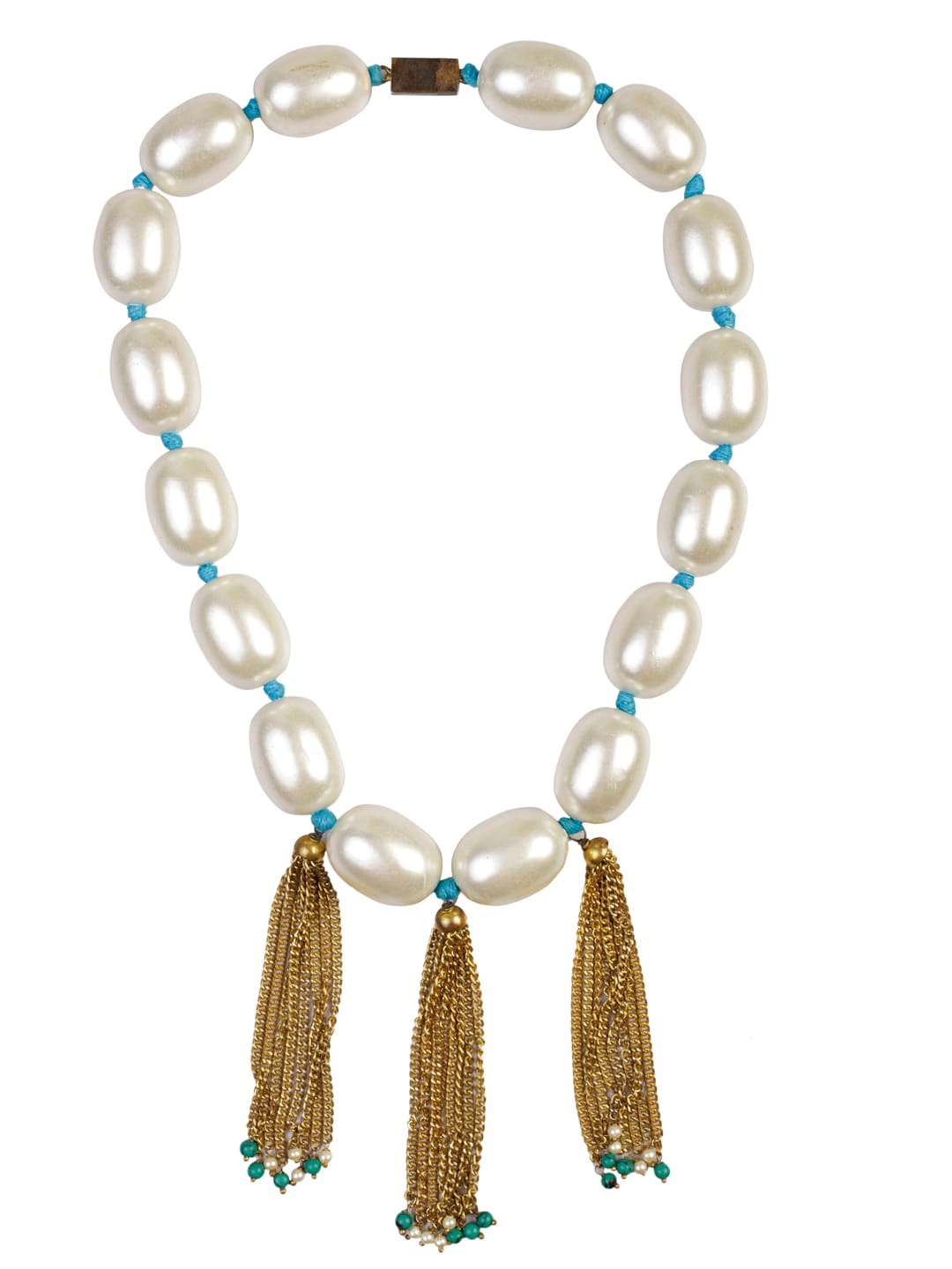 

DUGRISTYLE Gold Plated Pearl Beaded Necklace, White