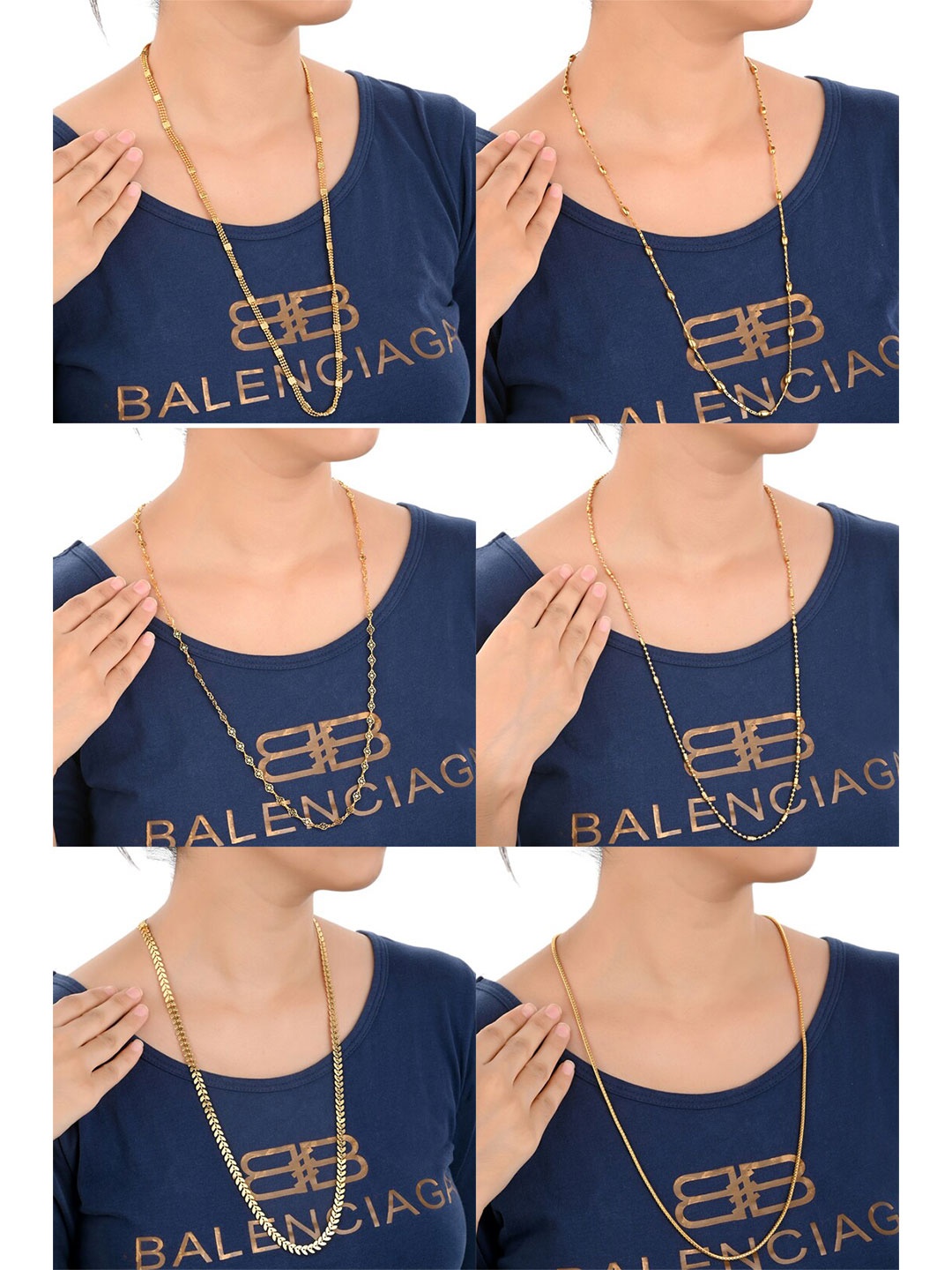 

AanyaCentric Pack of 6 Brass Gold-Plated Chain
