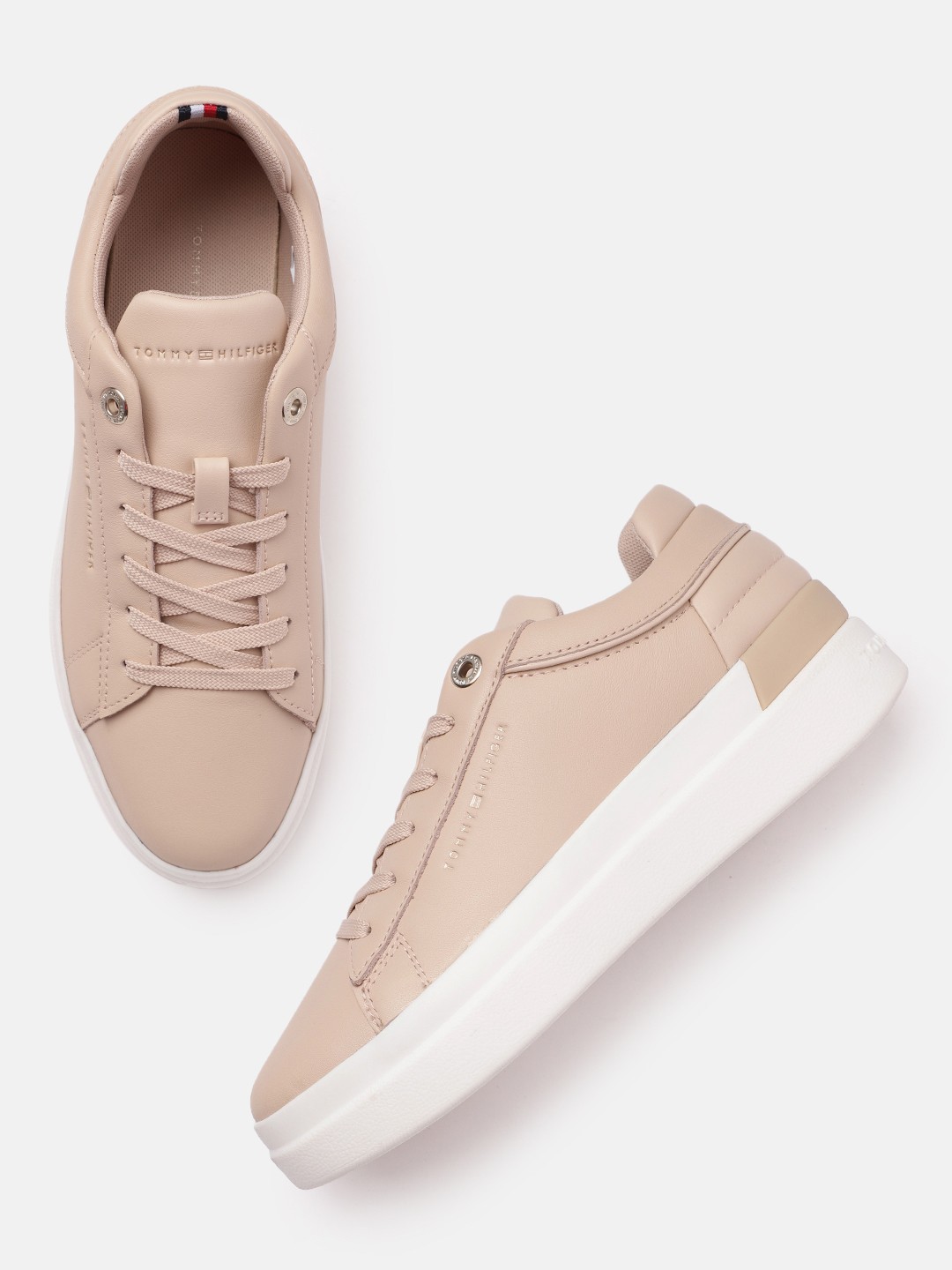 

Tommy Hilfiger Women Leather Sneakers, Pink