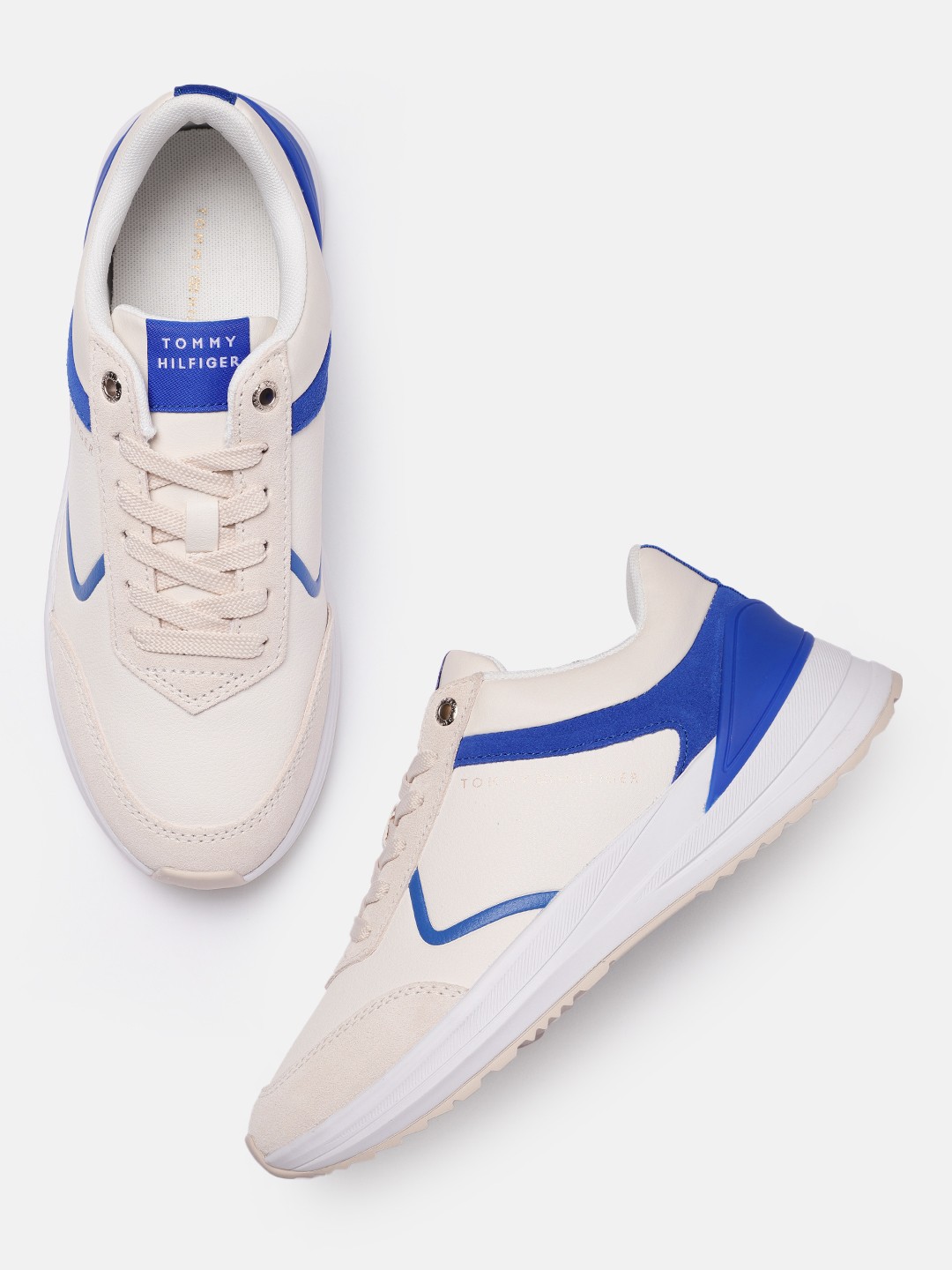 

Tommy Hilfiger Women Leather Sneakers, Cream