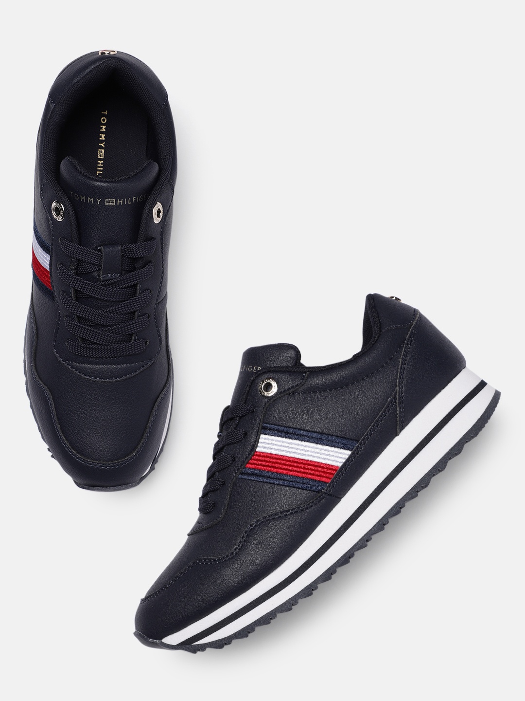 

Tommy Hilfiger Women Leather Sneakers, Navy blue