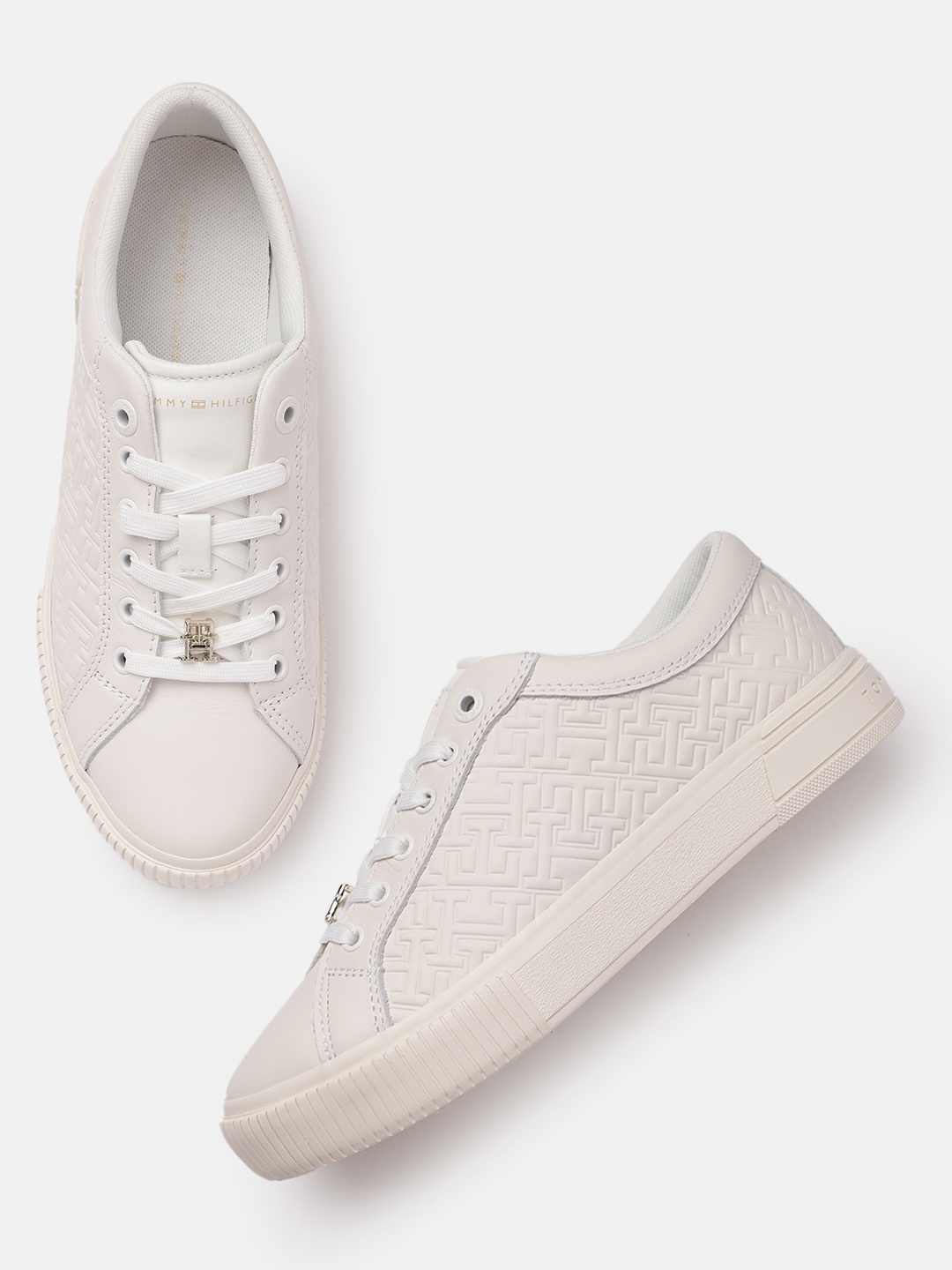 

Tommy Hilfiger Women Leather Sneakers, Off white