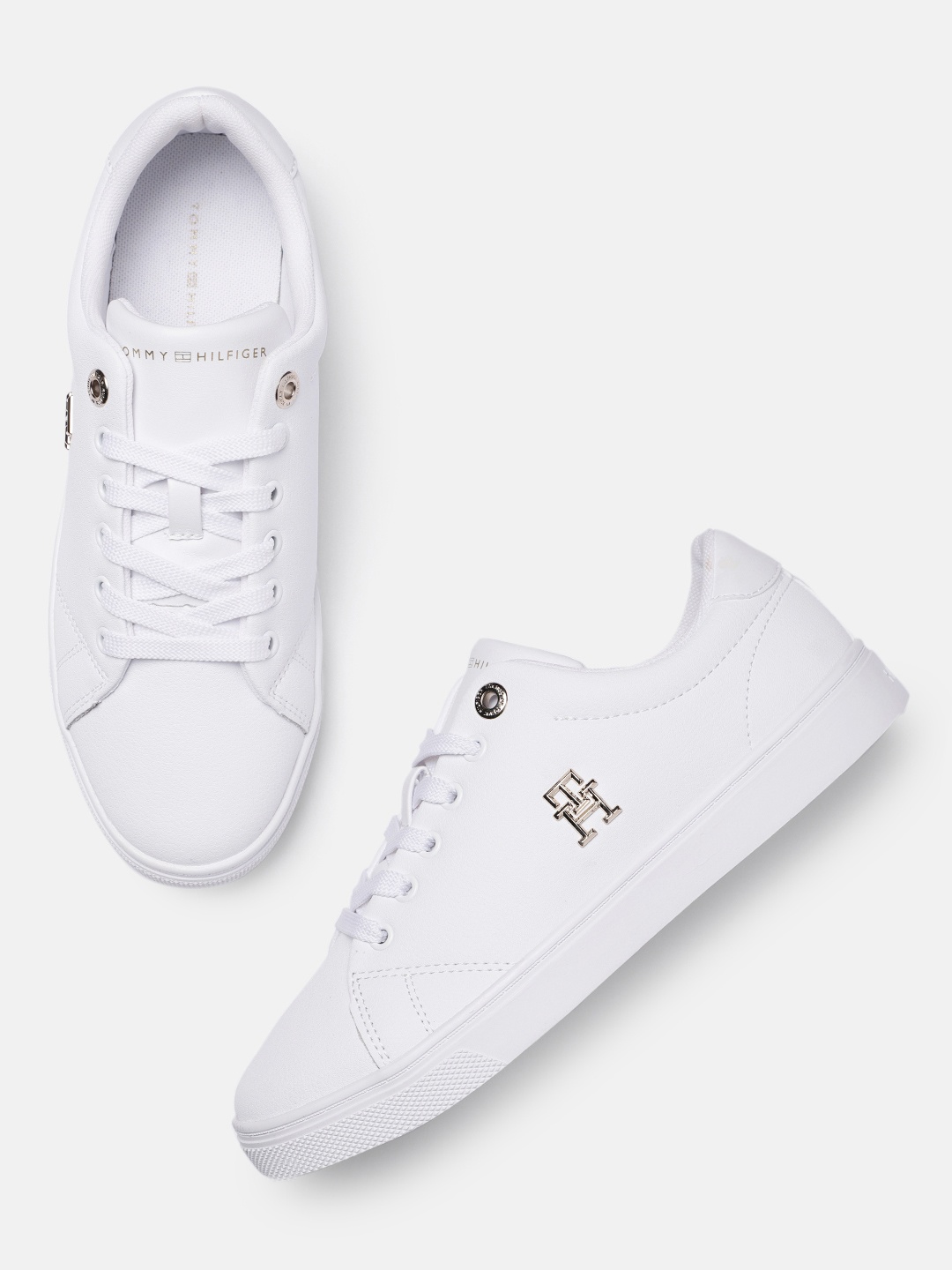 

Tommy Hilfiger Women Leather Sneakers, White
